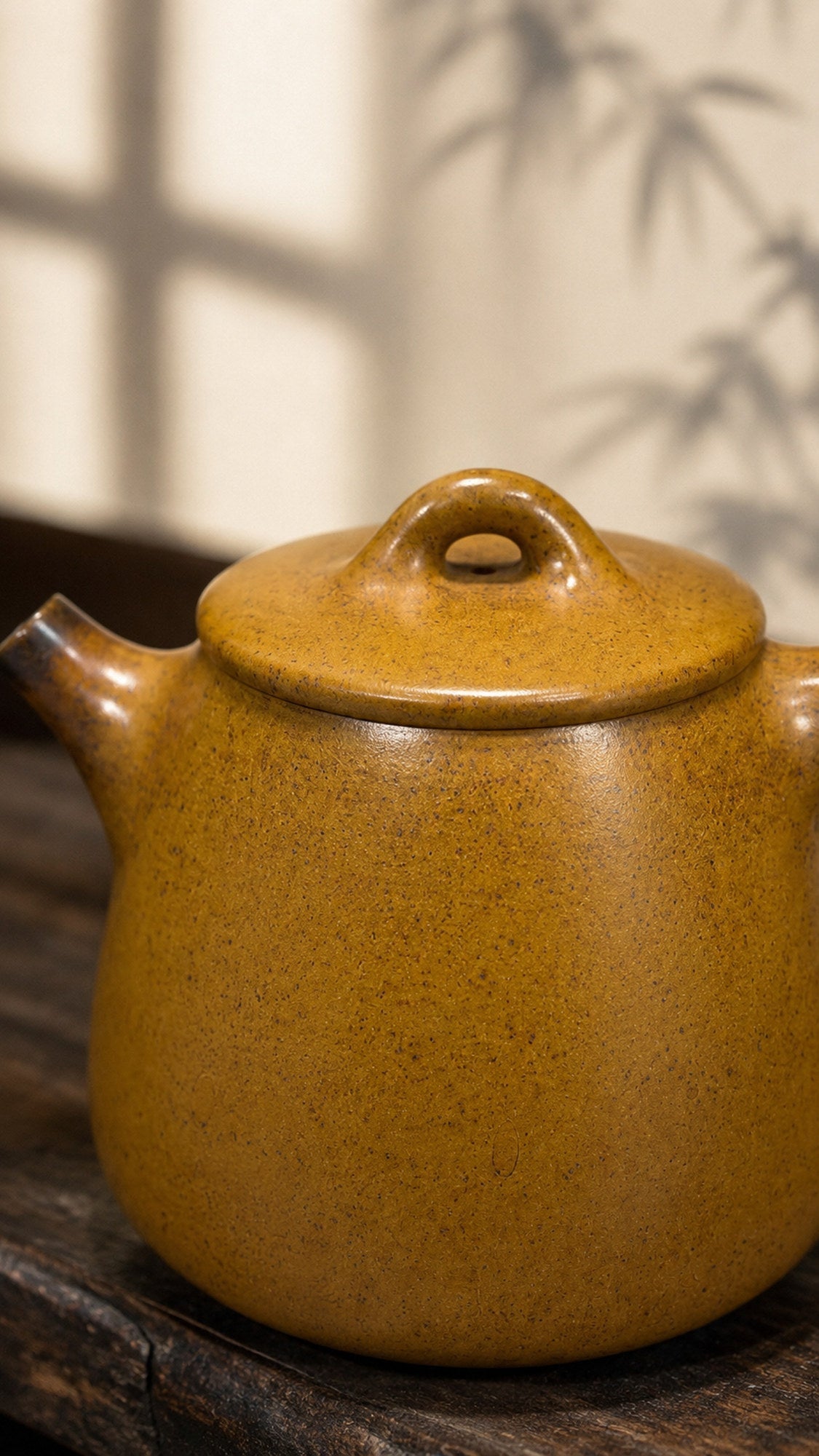 Tall Shipiao Yixing Zisha Teapot – Golden Duanni Clay, 200ml
