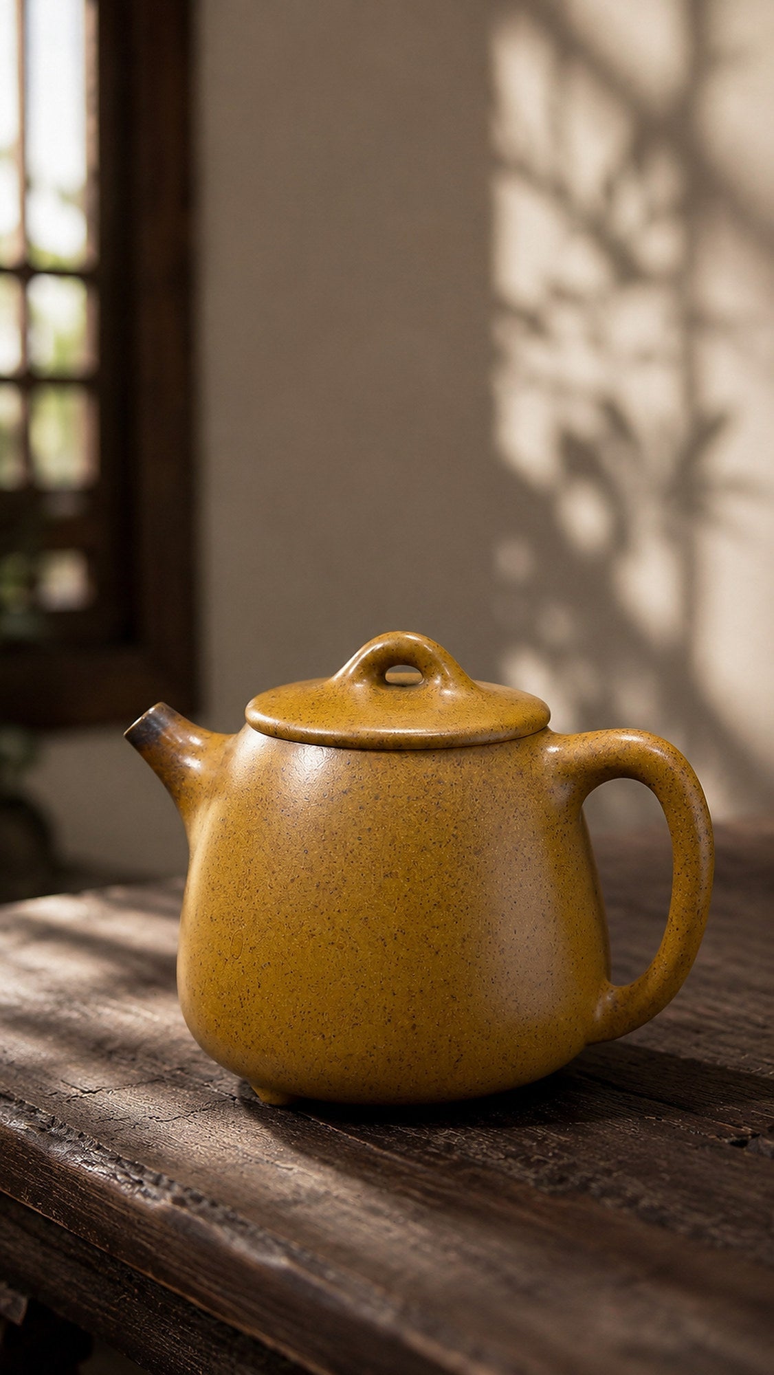 Tall Shipiao Yixing Zisha Teapot – Golden Duanni Clay, 200ml