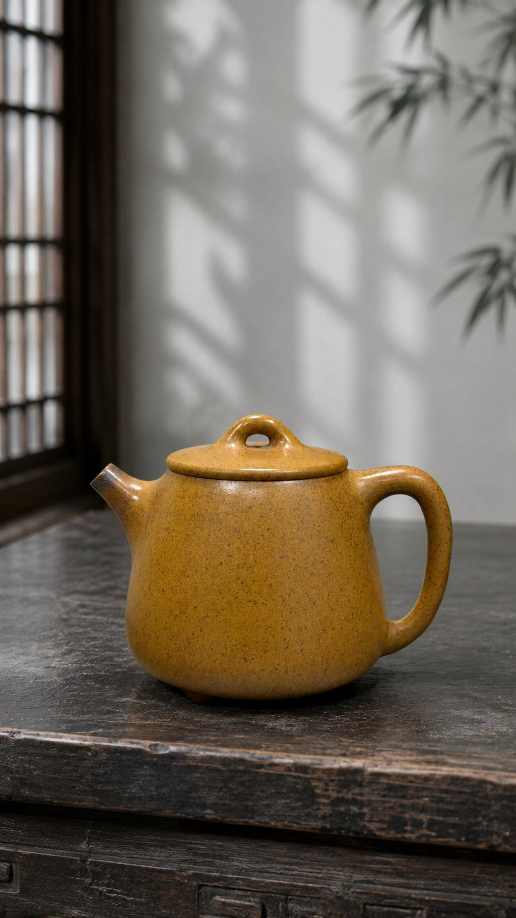 Tall Shipiao Yixing Zisha Teapot – Golden Duanni Clay, 200ml