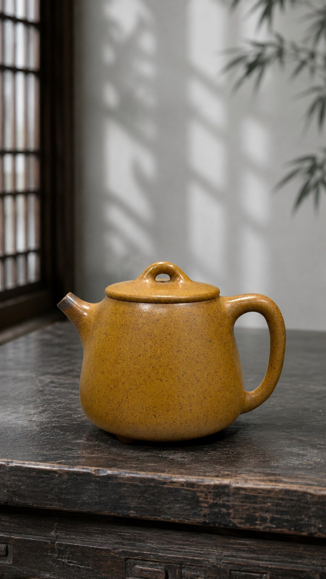 Tall Shipiao Yixing Zisha Teapot – Golden Duanni Clay, 200ml