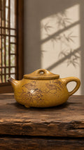 Jingzhou Shipiao Yixing Zisha Teapot – Golden Duanni Clay, 320ml