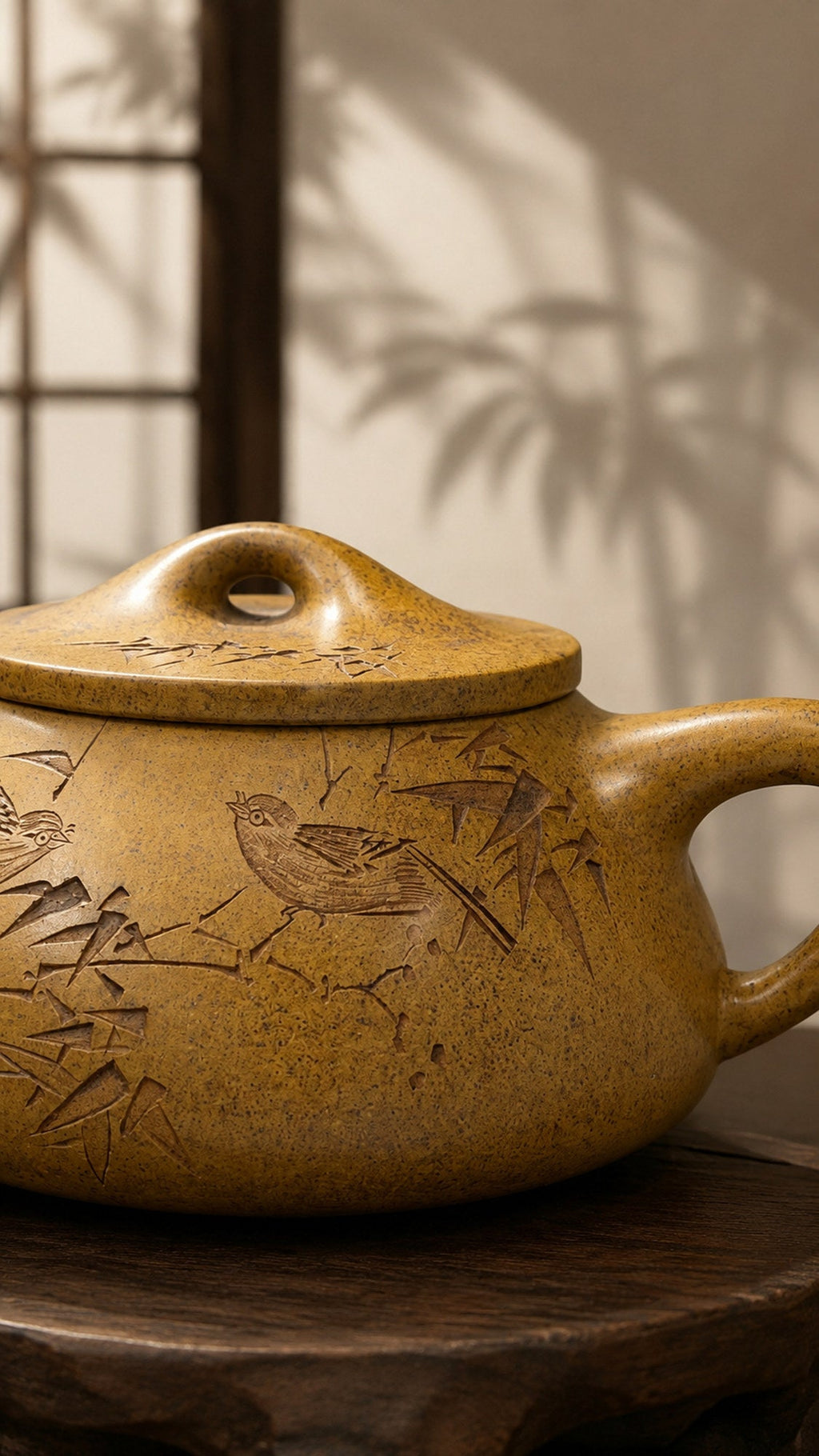 Jingzhou Shipiao Yixing Zisha Teapot – Golden Duanni Clay, 320ml