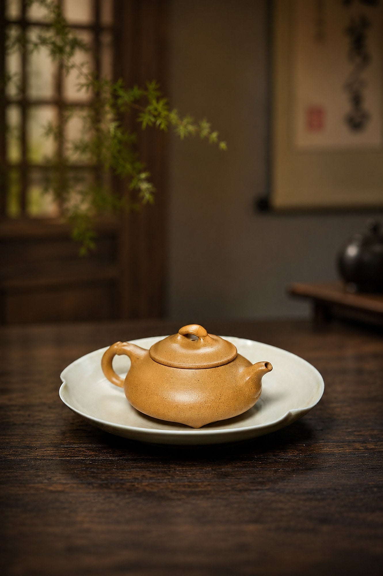 Handmade Shipiao Yixing Zisha Teapot – Golden Duanni Clay, 100ml