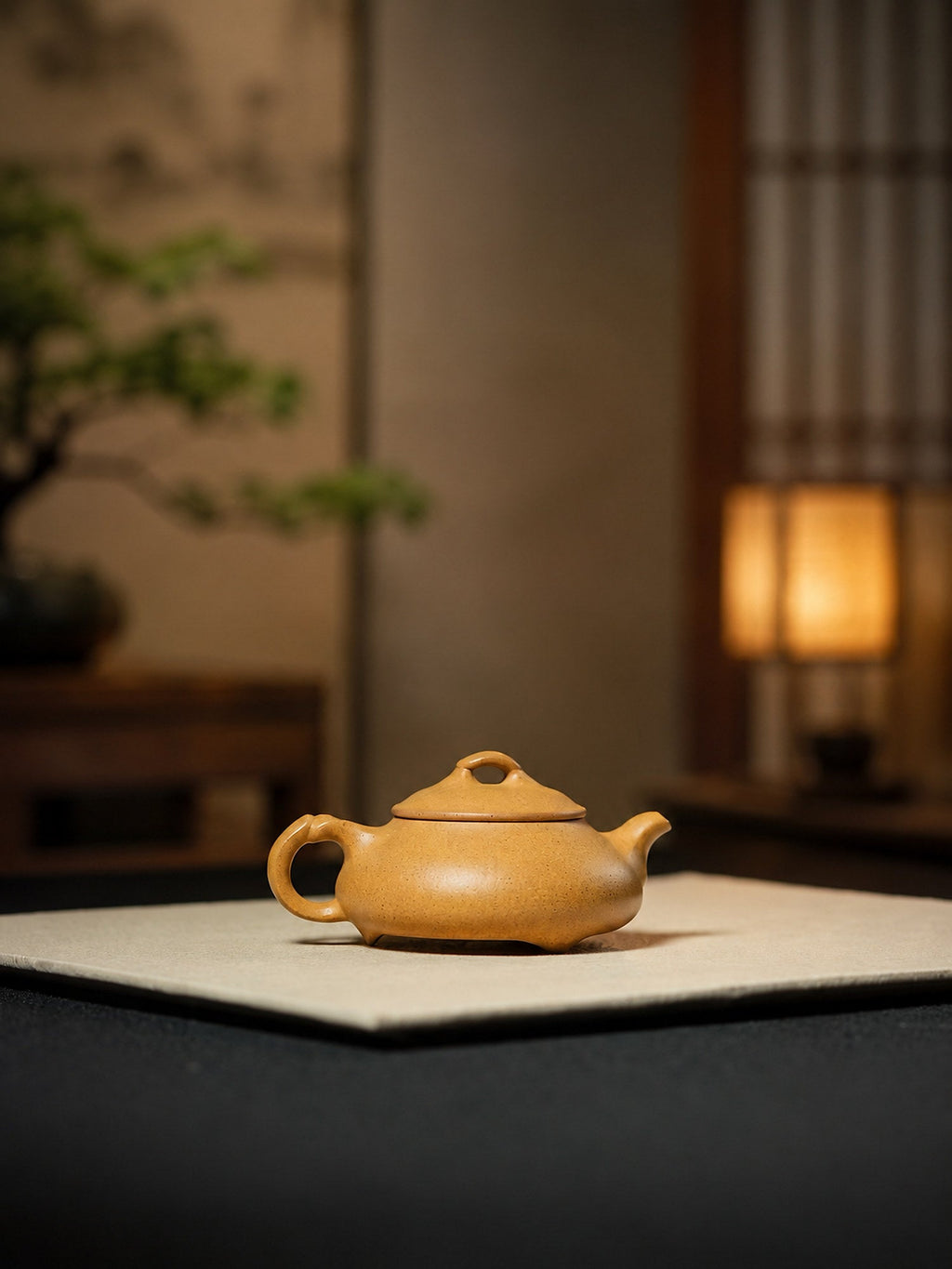 Handmade Shipiao Yixing Zisha Teapot – Golden Duanni Clay, 100ml
