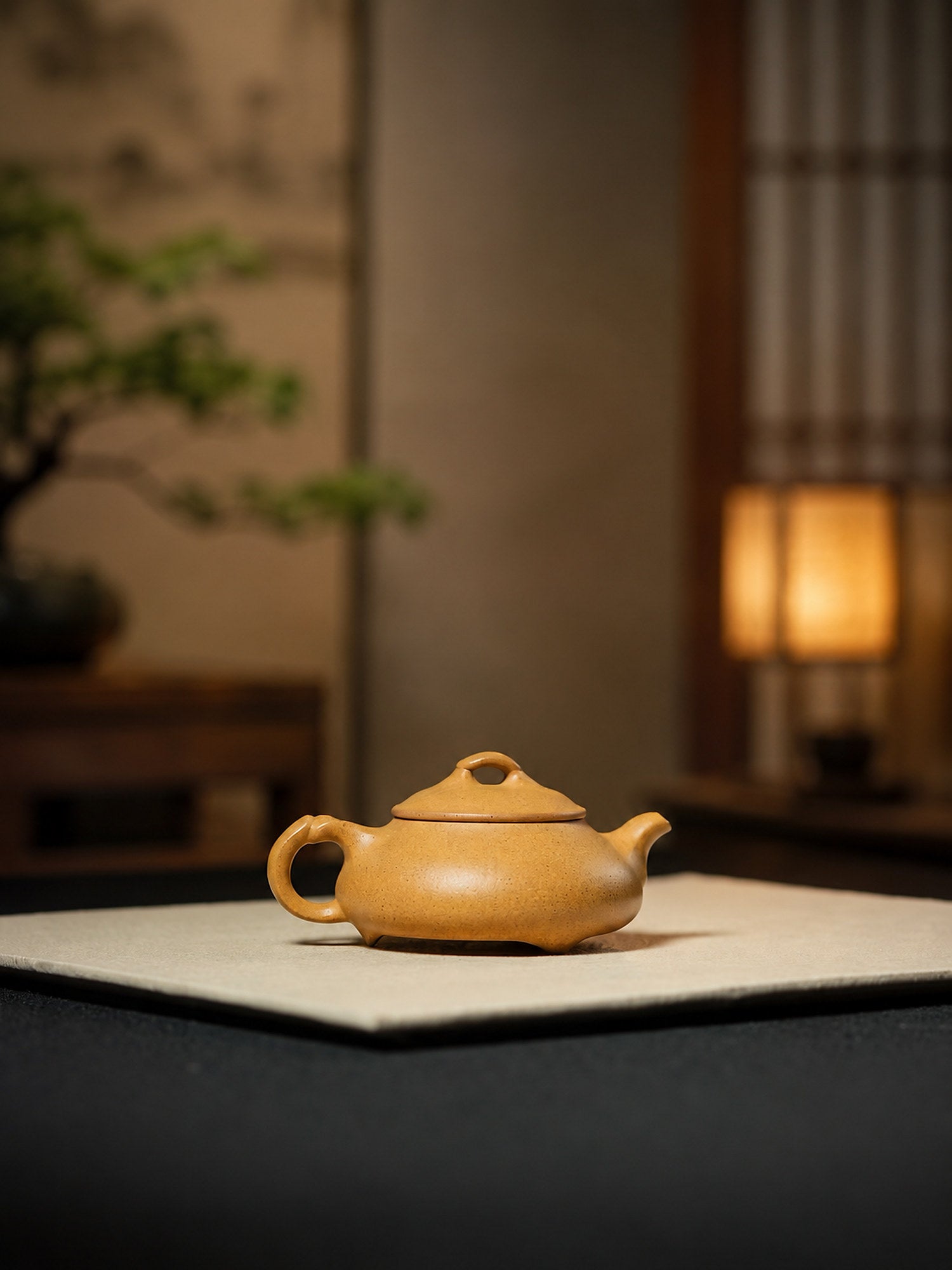 Handmade Shipiao Yixing Zisha Teapot – Golden Duanni Clay, 100ml