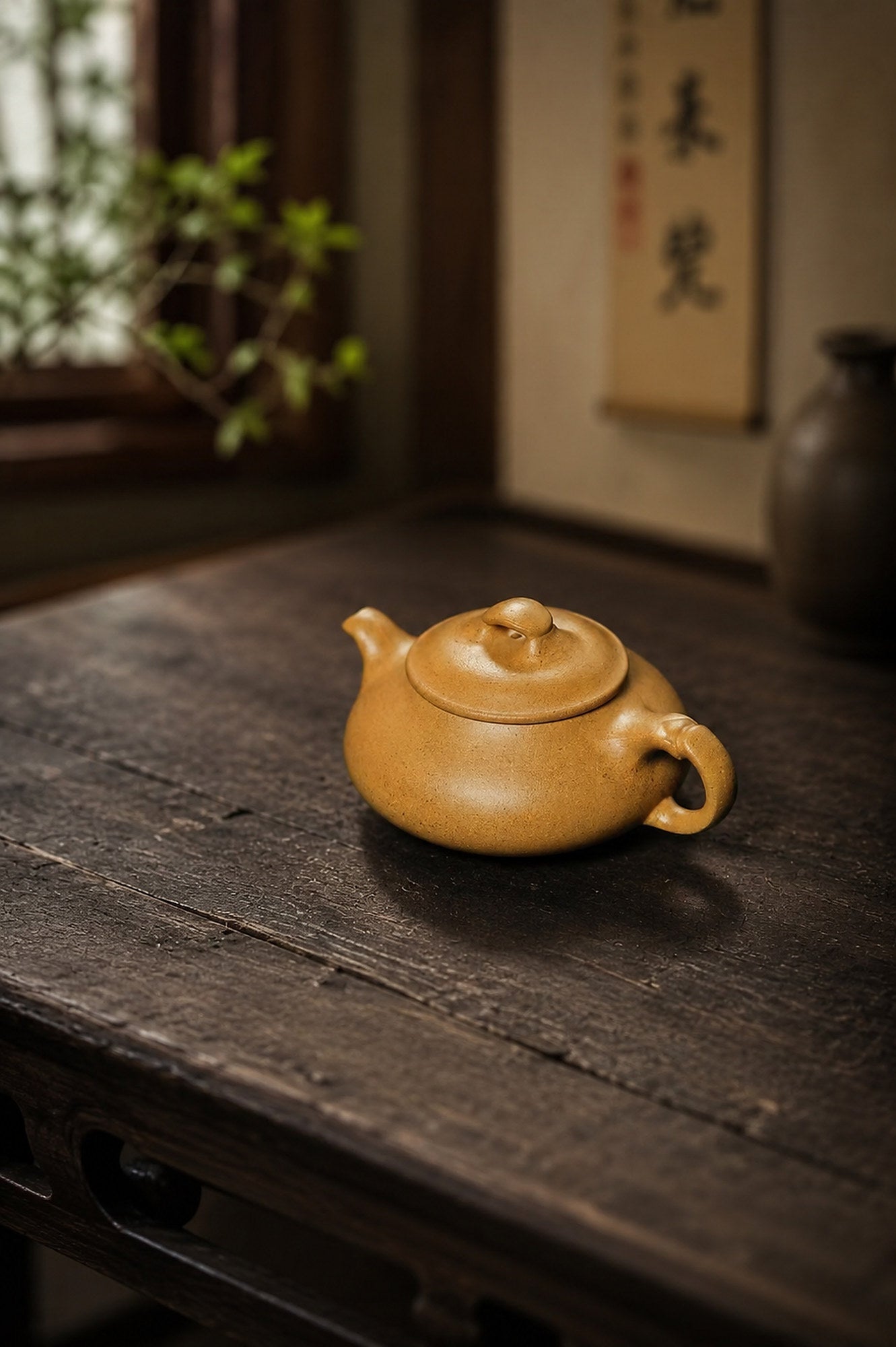 Handmade Shipiao Yixing Zisha Teapot – Golden Duanni Clay, 100ml