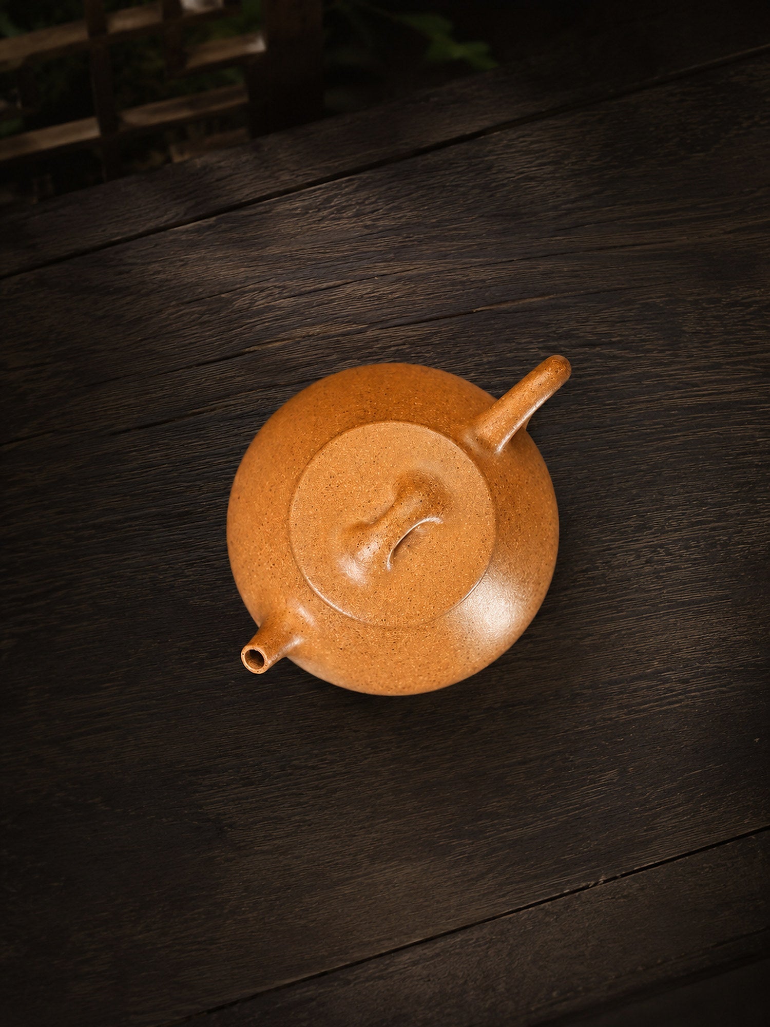 Handmade Jingzhou Shipiao Yixing Zisha Teapot – Golden Duanni Clay, 90ml