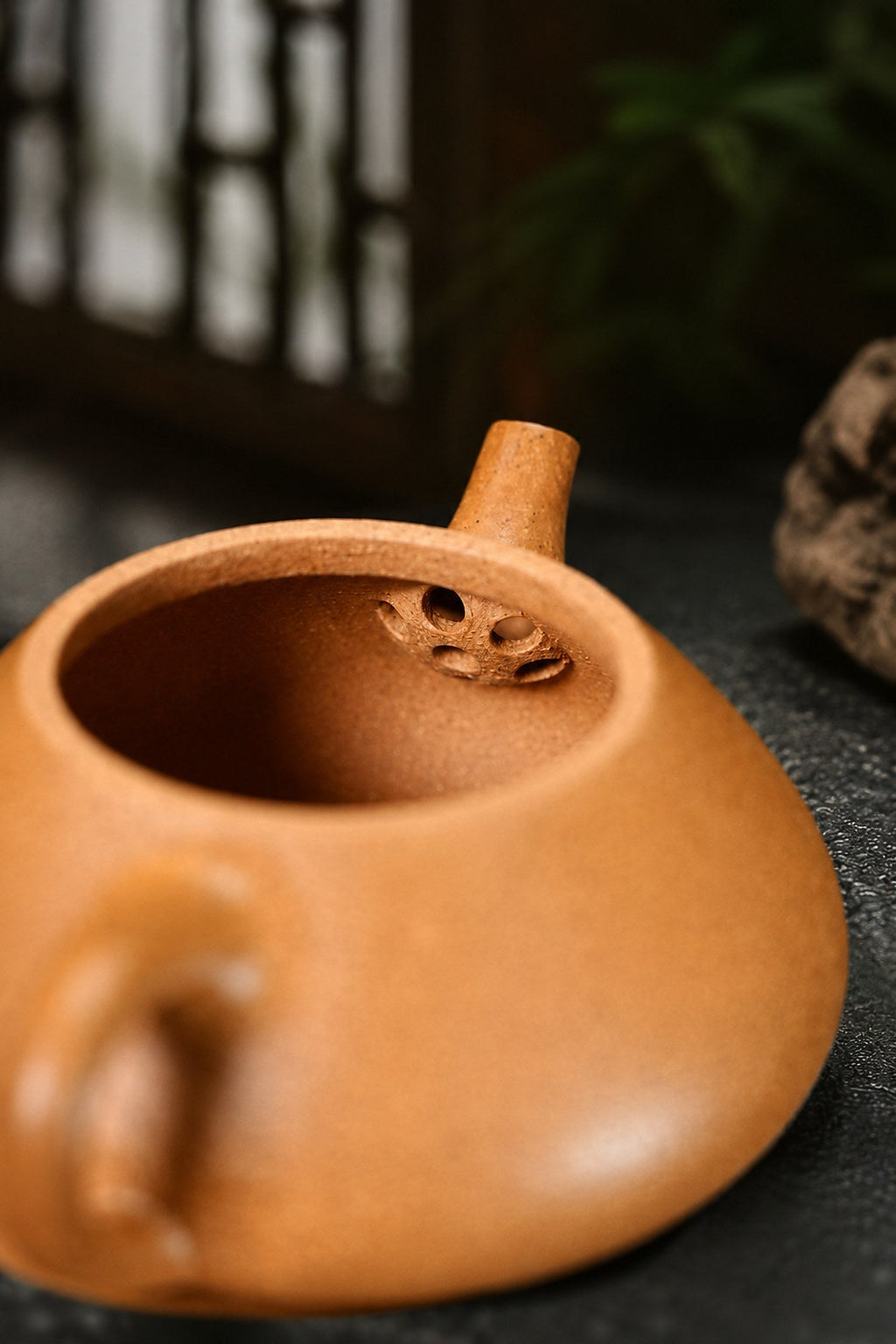 Handmade Jingzhou Shipiao Yixing Zisha Teapot – Golden Duanni Clay, 90ml