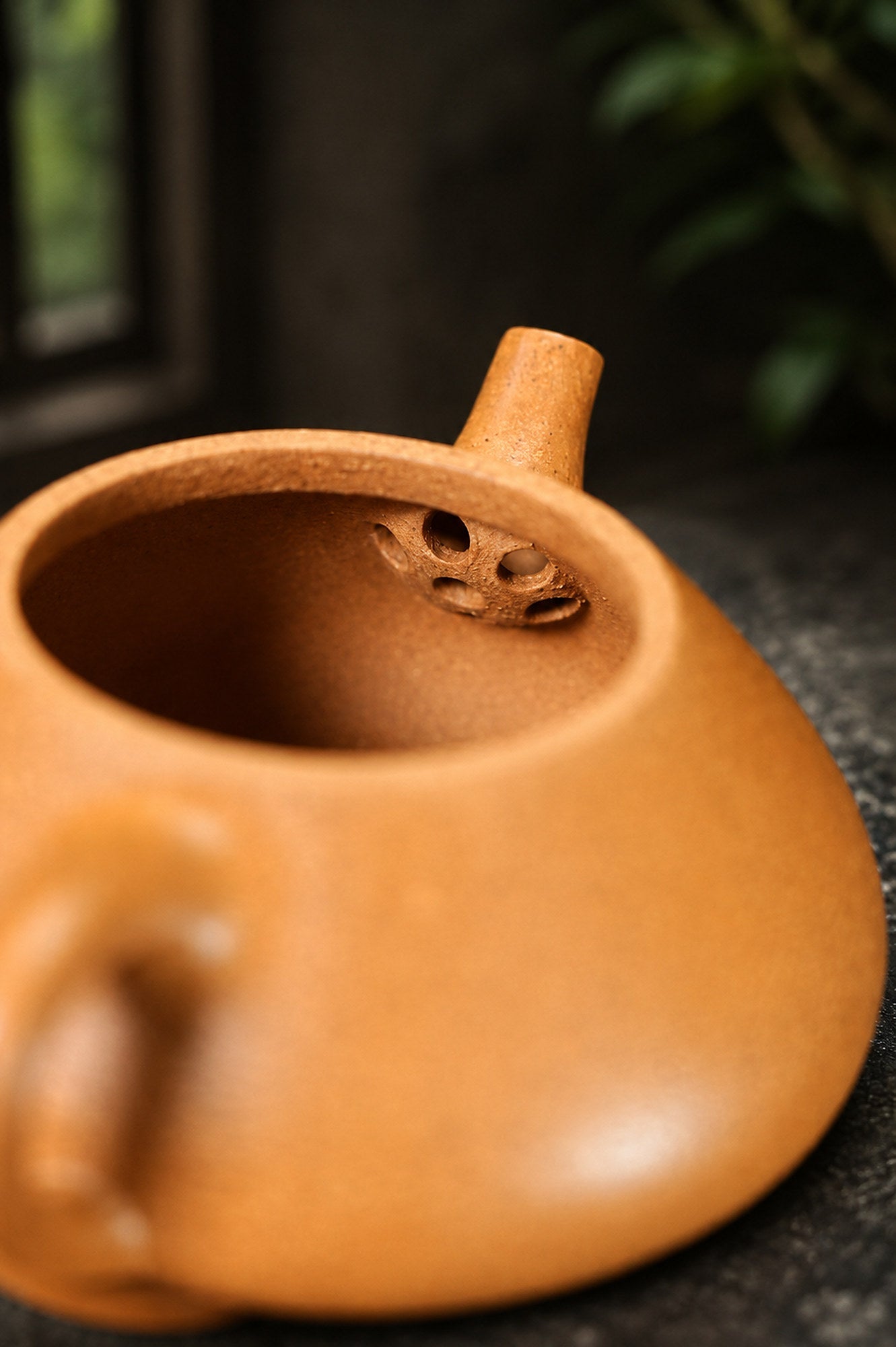 Handmade Jingzhou Shipiao Yixing Zisha Teapot – Golden Duanni Clay, 90ml