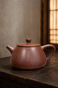 Handmade Flat-Lid Shipiao Yixing Zisha Teapot – Zipao Yusha Clay, 160ml