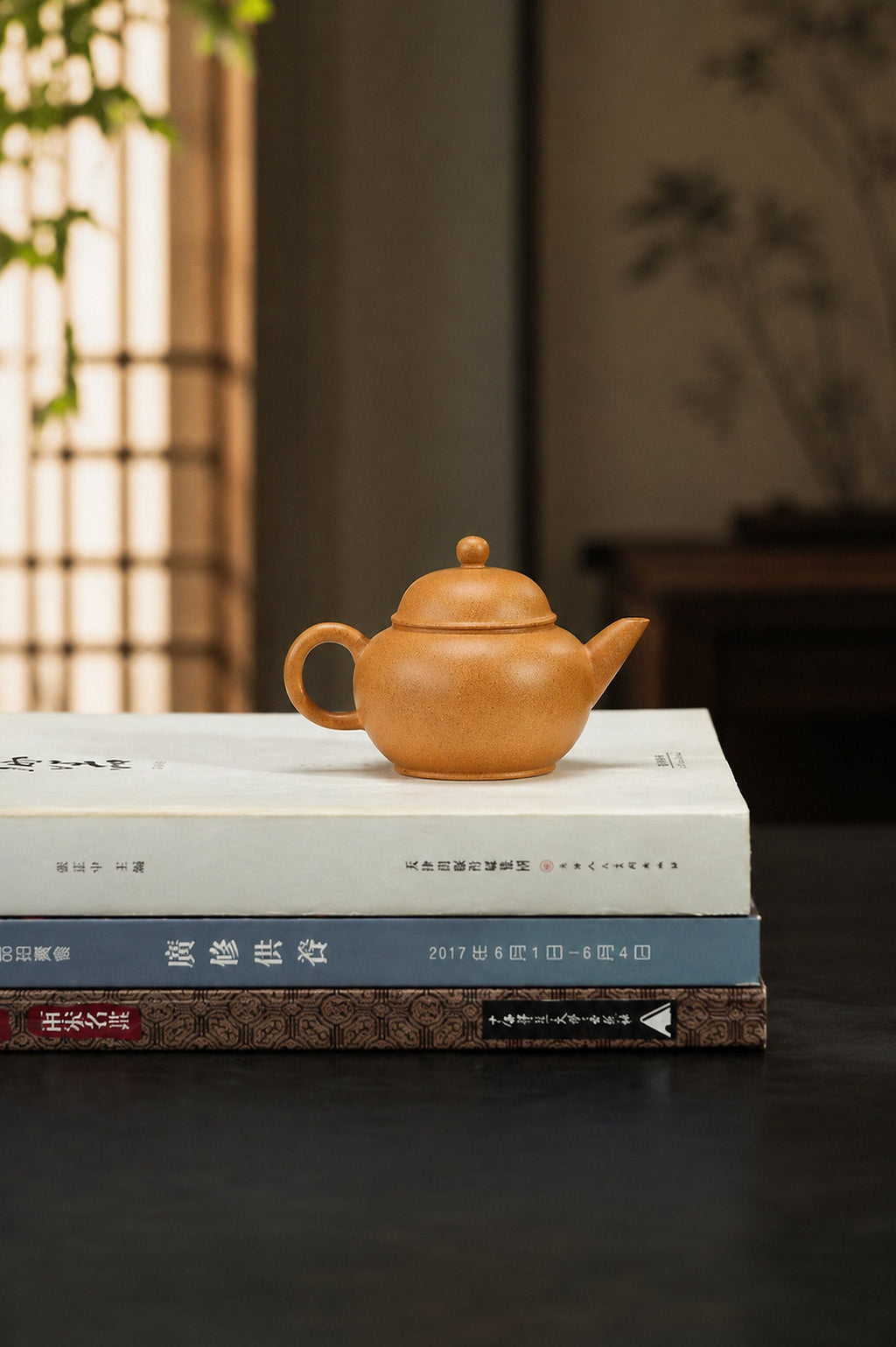 Handmade Shuiping Yixing Zisha Teapot – Golden Duanni Clay, 90ml