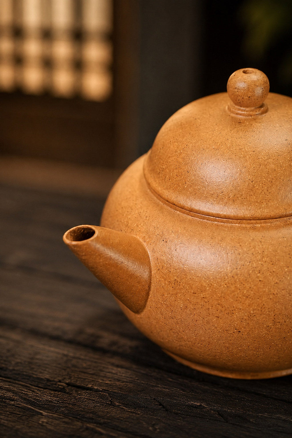Handmade Shuiping Yixing Zisha Teapot – Golden Duanni Clay, 90ml