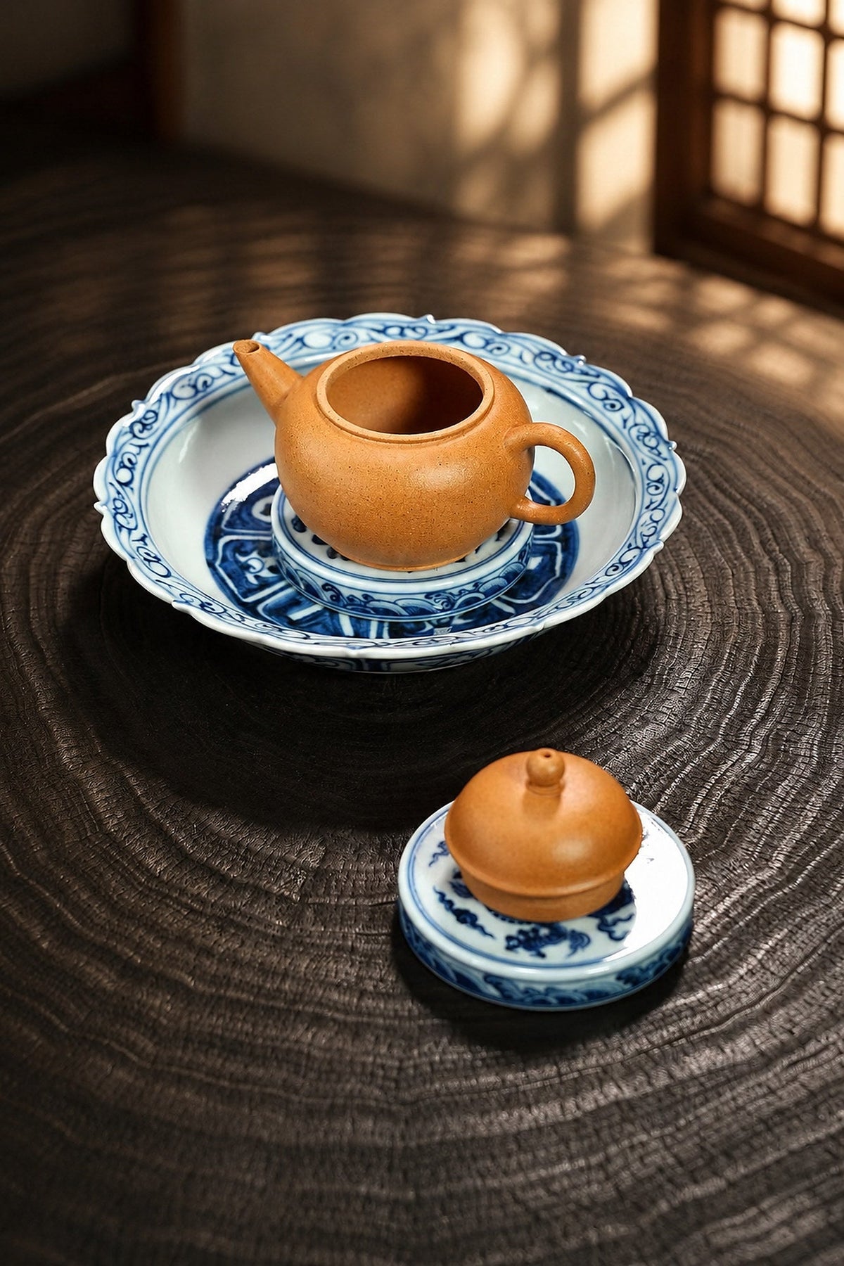 Handmade Shuiping Yixing Zisha Teapot – Golden Duanni Clay, 90ml