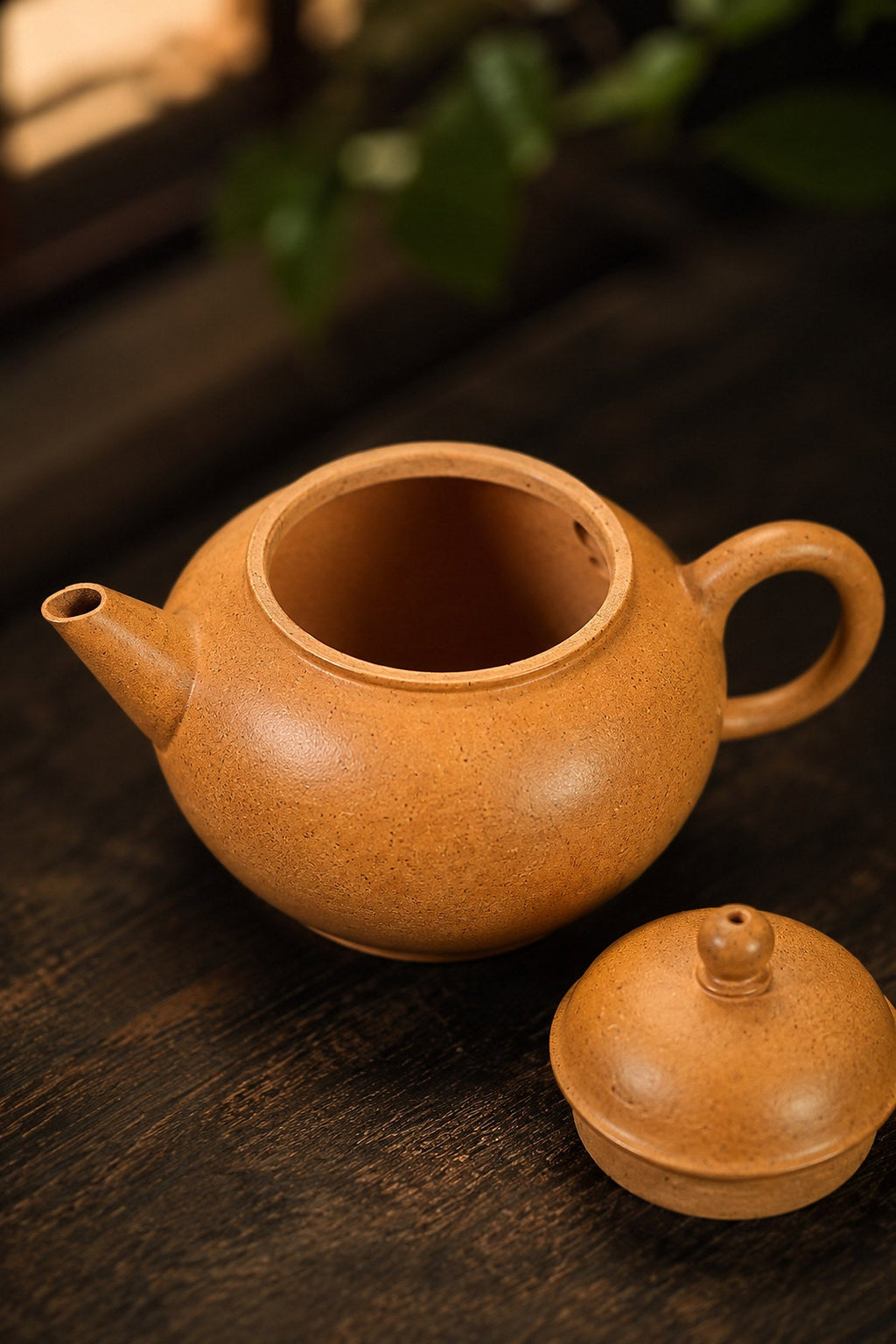 Handmade Shuiping Yixing Zisha Teapot – Golden Duanni Clay, 90ml