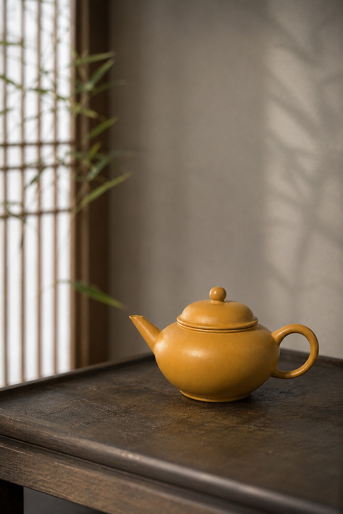 Shuiping Yixing Zisha Teapot – Golden Zhuni Clay, 150ml