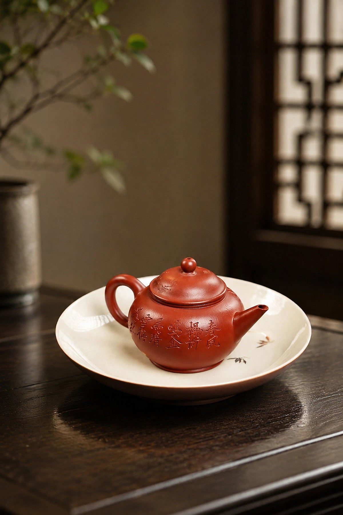 Shuiping Yixing Zisha Teapot – Hongpilong Clay, 120ml