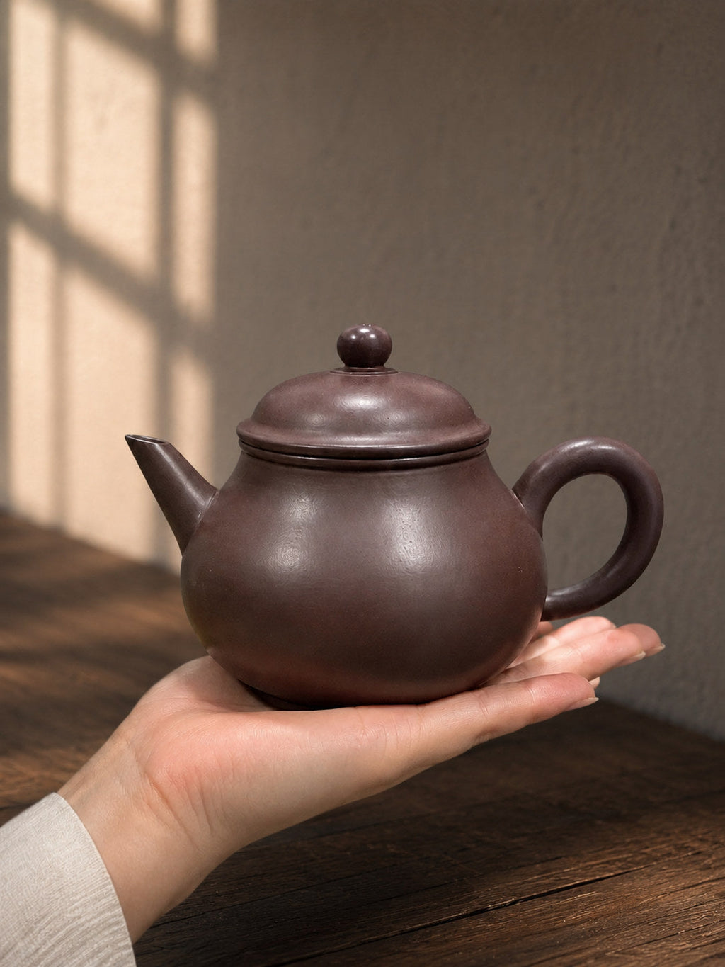 Handmade Shuiping Yixing Zisha Teapot – Zipao Yusha Clay, 100ml