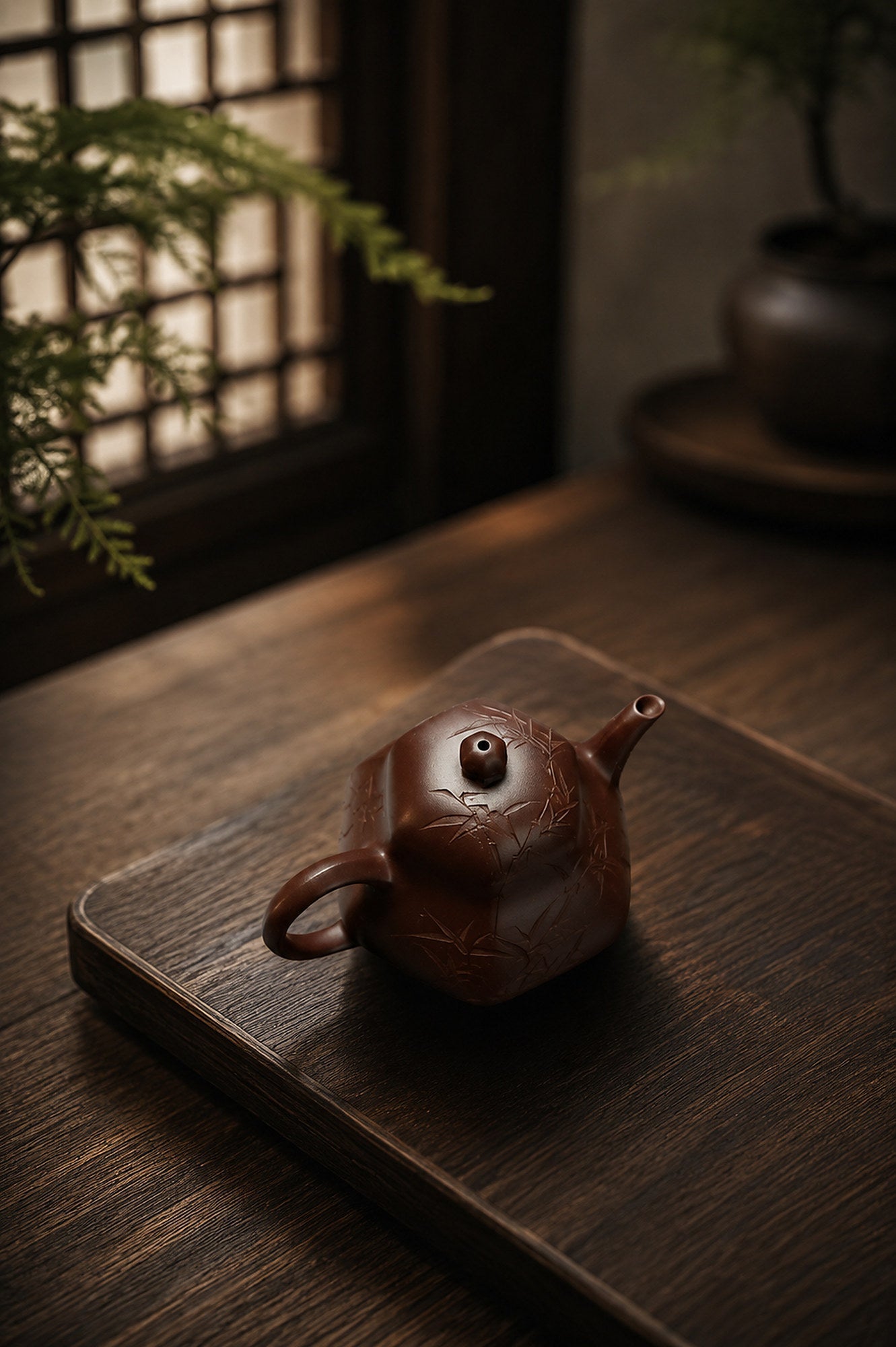 Liu Fang Si Ting Yixing Zisha Teapot – Zipao Yusha Clay, 150ml