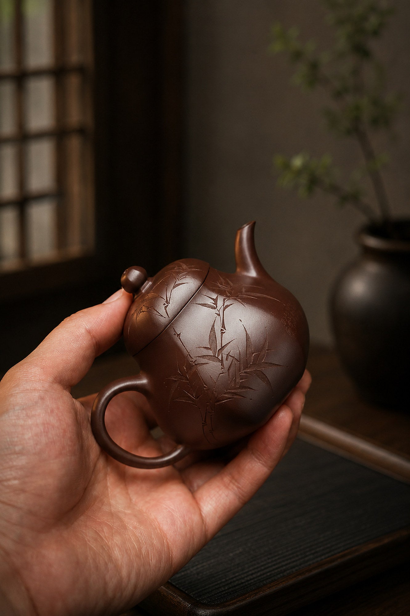Liu Fang Si Ting Yixing Zisha Teapot – Zipao Yusha Clay, 150ml