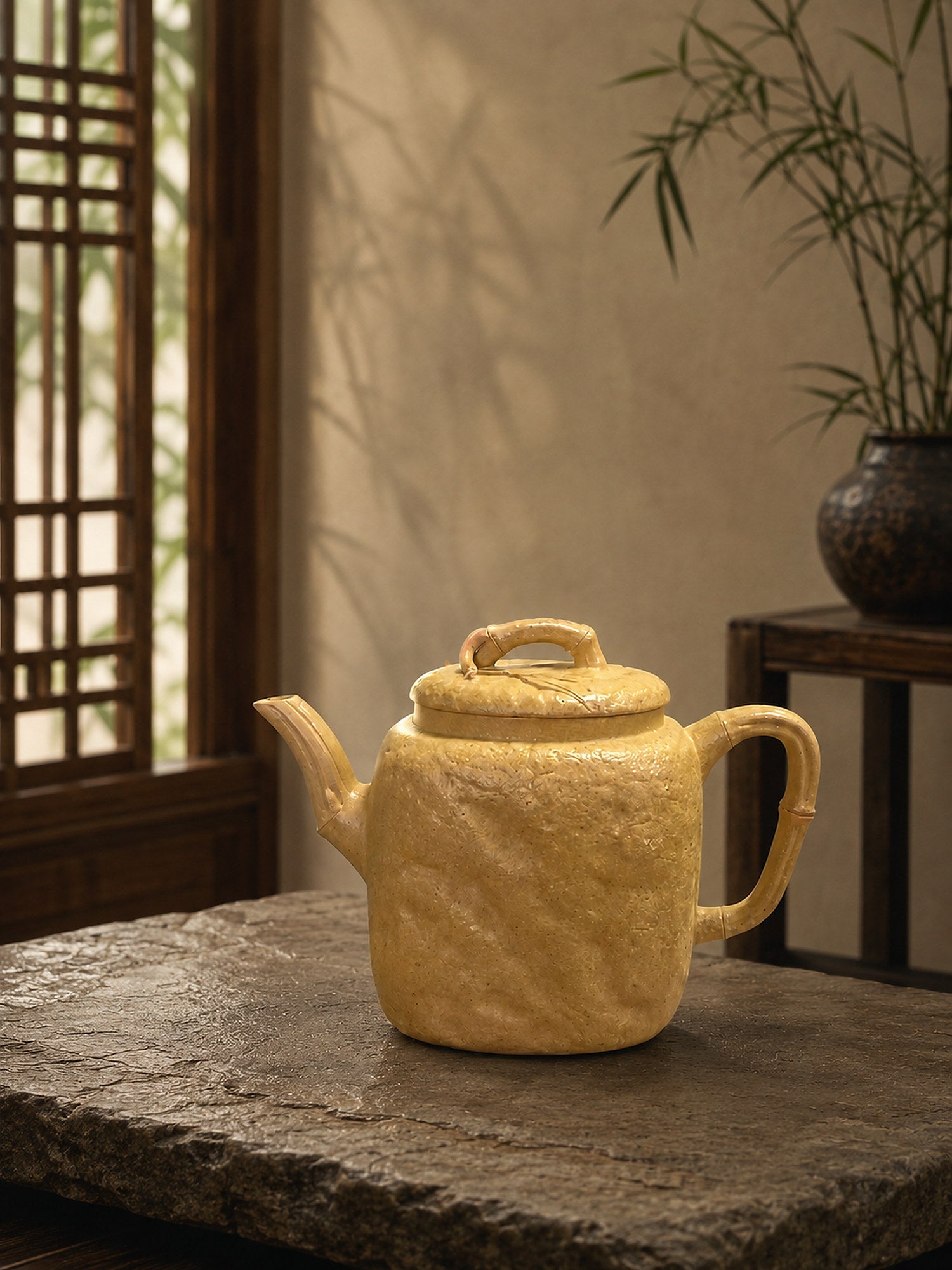 Square Form Yixing Zisha Teapot – Aged Duanni Clay, 120ml