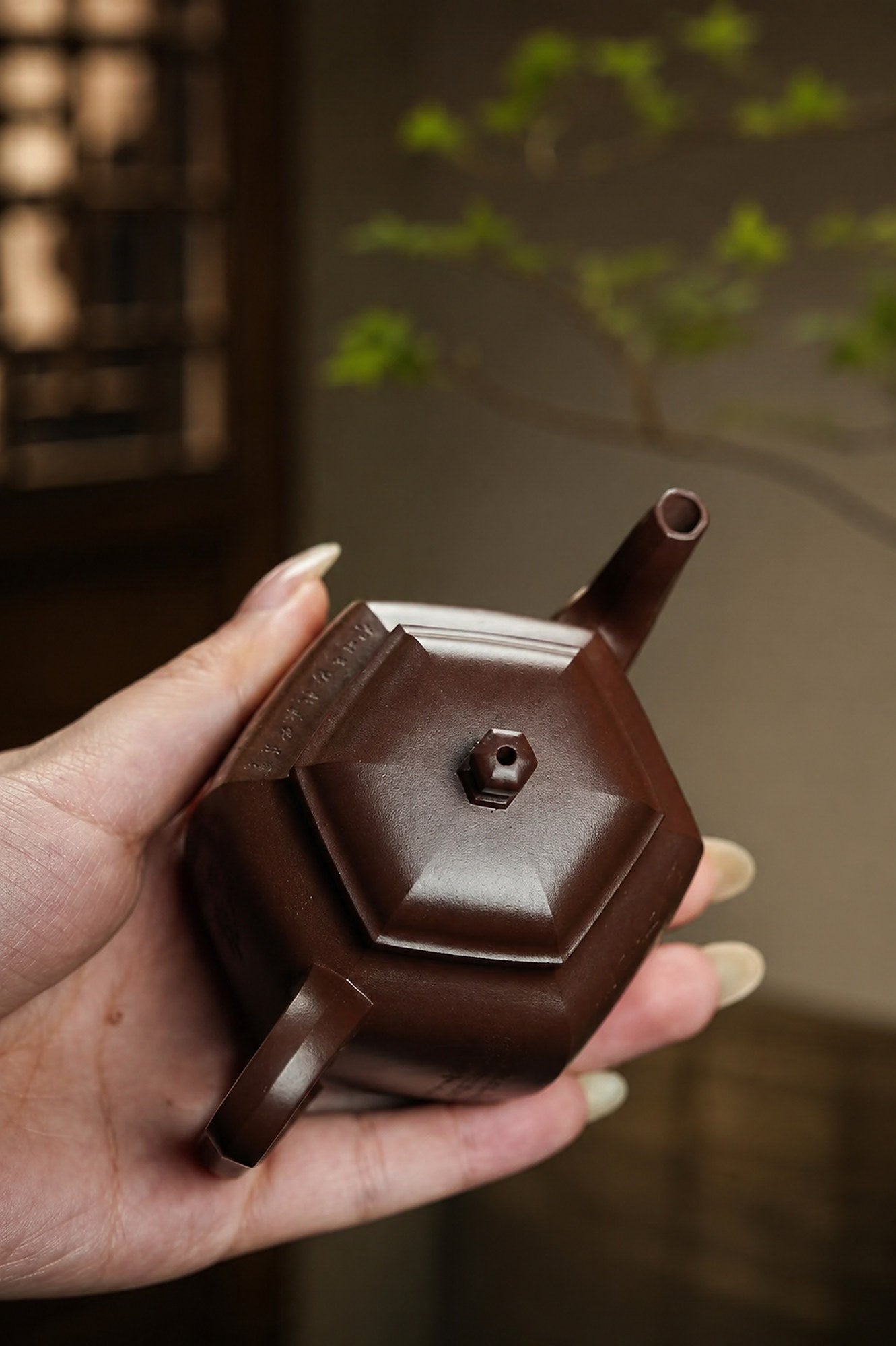 Square Form Yixing Zisha Teapot – Aged Zini Clay, 120ml