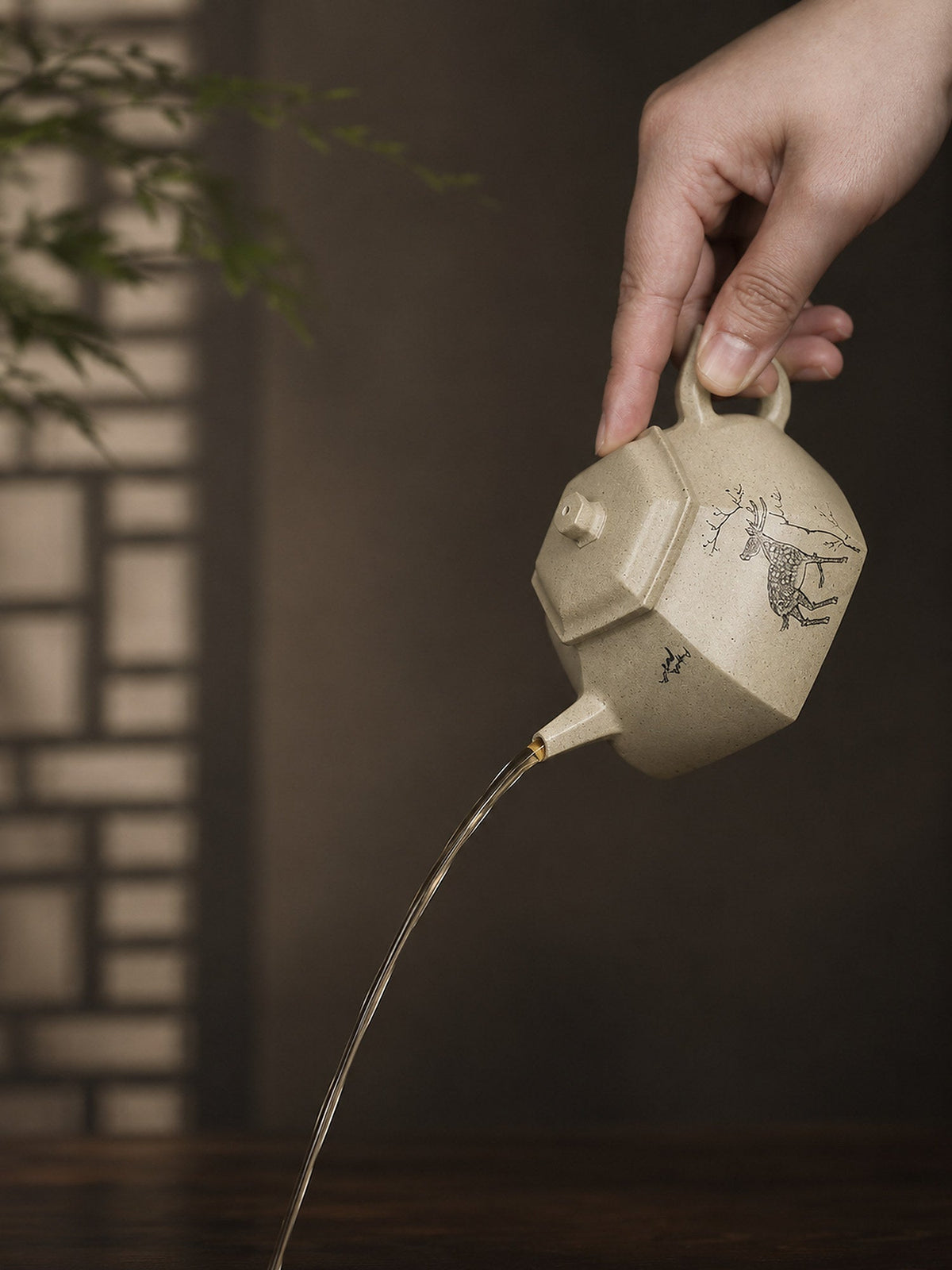 Square Form Yixing Zisha Teapot – Benshan Luni Clay, 150ml