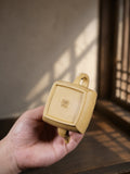 Handmade Square Form Yixing Zisha Teapot – Golden Duanni Clay, 180ml