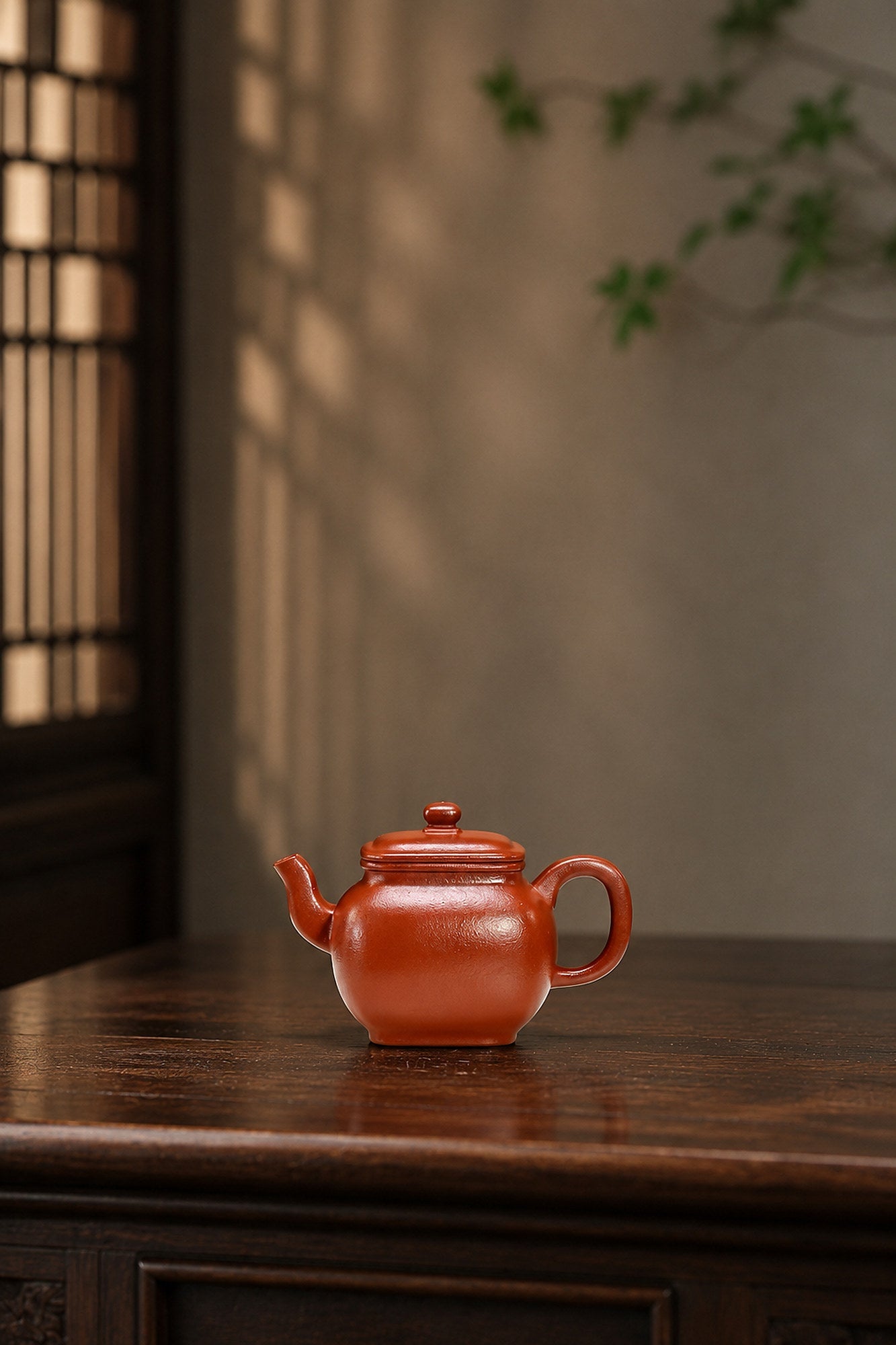 Square Form Yixing Zisha Teapot – Zhuni Clay, 130ml