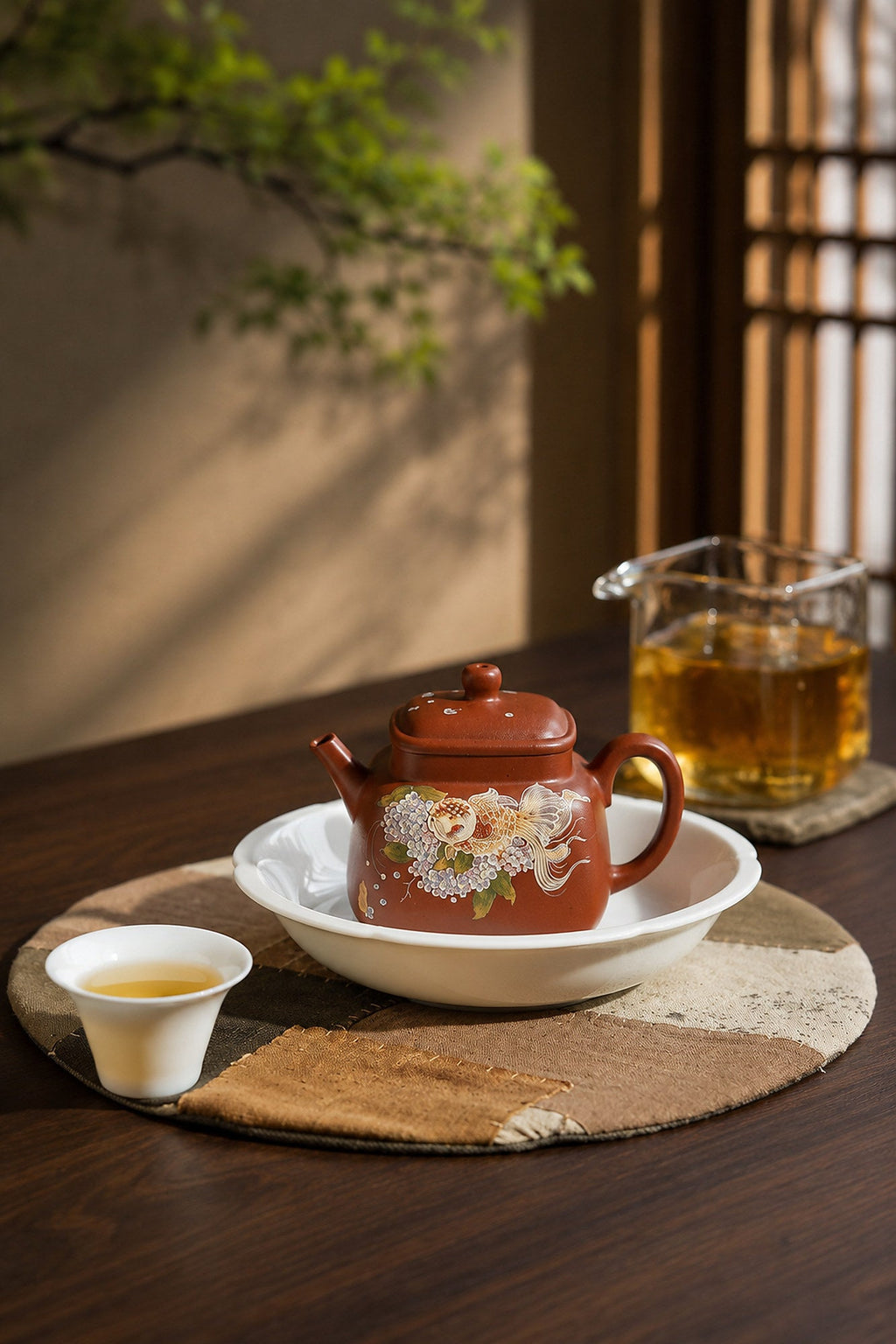 Square Form Yixing Zisha Teapot – Zhuni Clay, 160ml