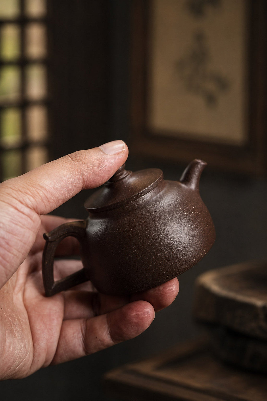 Handmade Da Bin Tian Xiang Yixing Zisha Teapot – Aged Zini Clay, 100ml