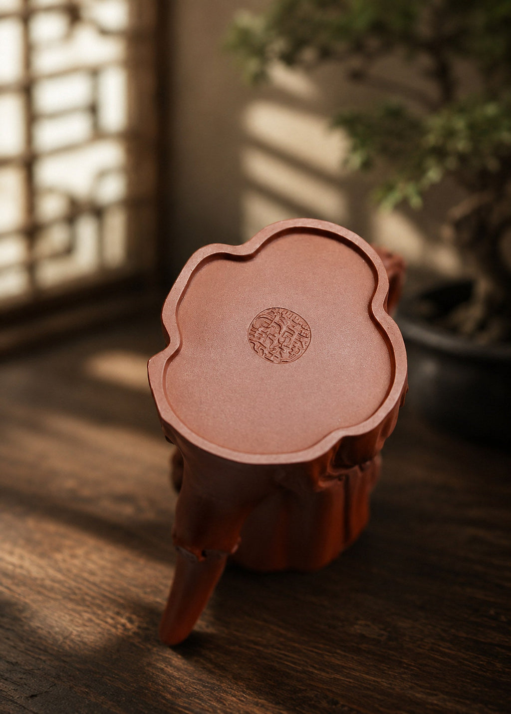 Handmade Tree-Trunk Sculptural Form Yixing Zisha Teapot – Zhuni Clay, 200ml