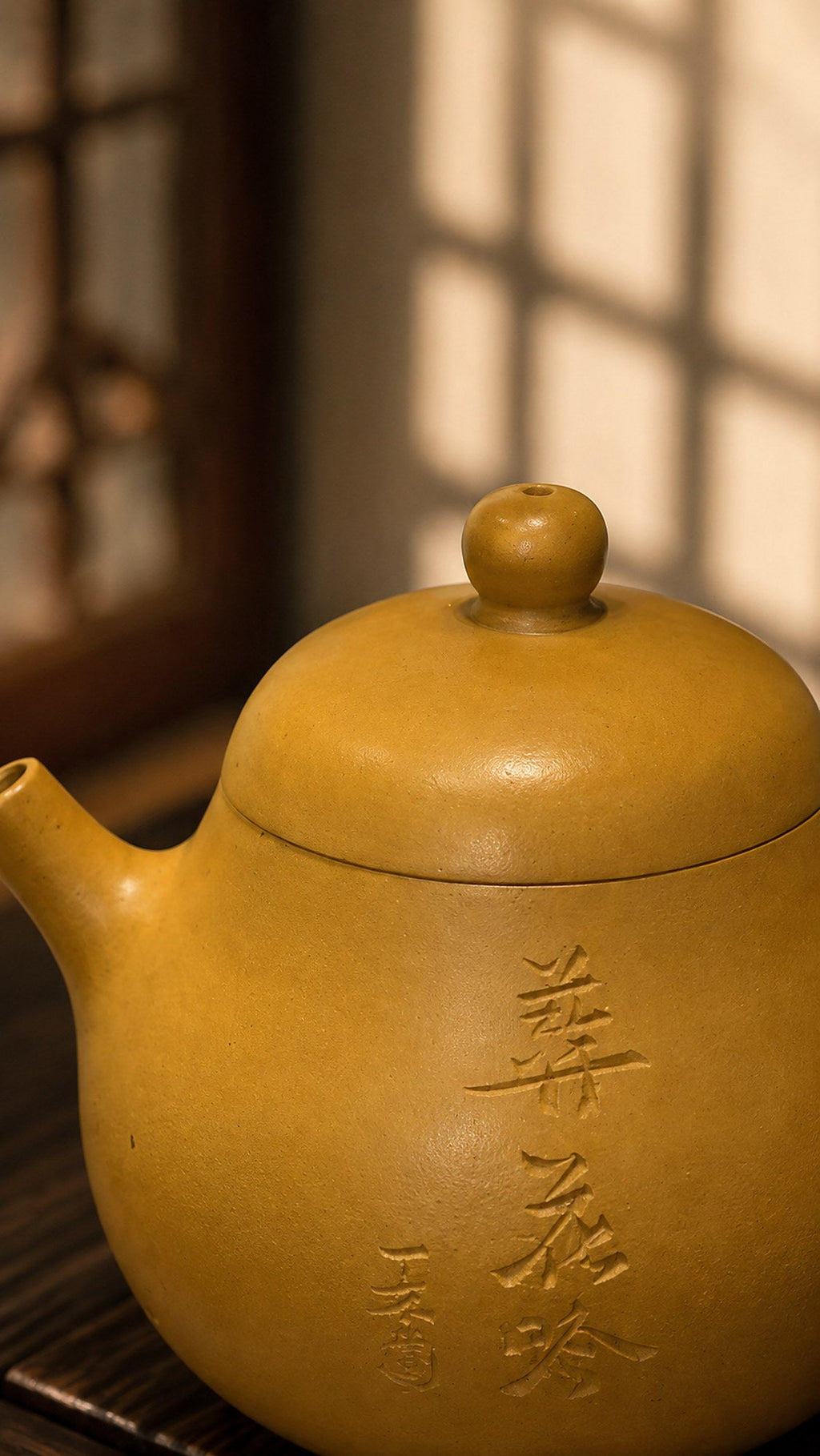 Wendan Yixing Zisha Teapot – Golden Duanni Clay, 90ml