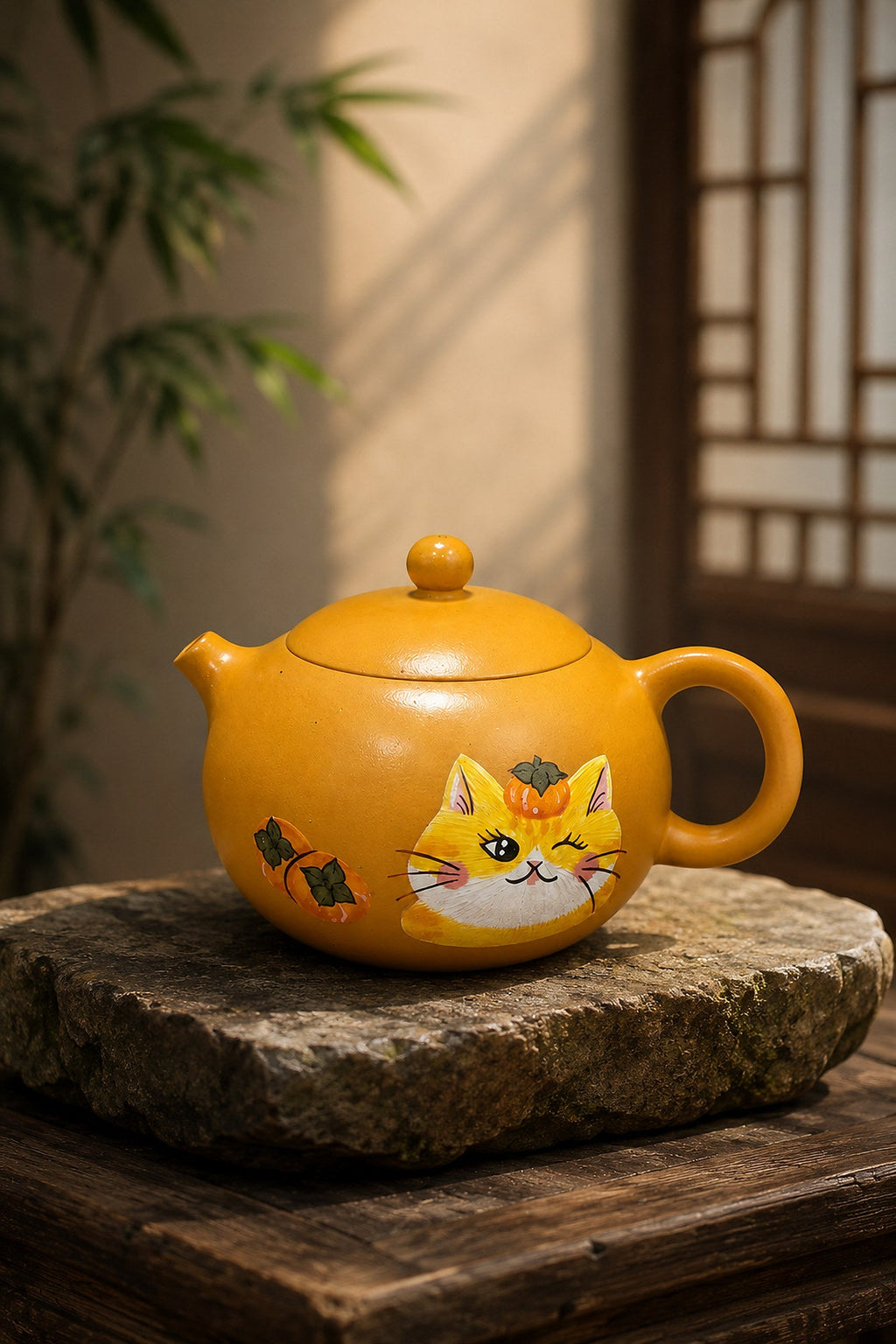 Xishi Yixing Zisha Teapot – Golden Duanni Clay, 90ml
