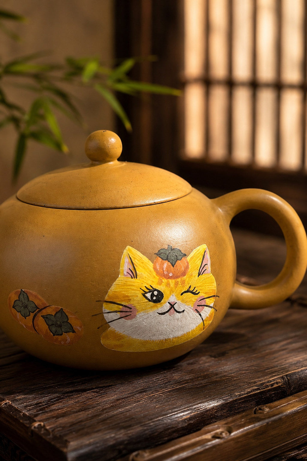 Xishi Yixing Zisha Teapot – Golden Duanni Clay, 90ml