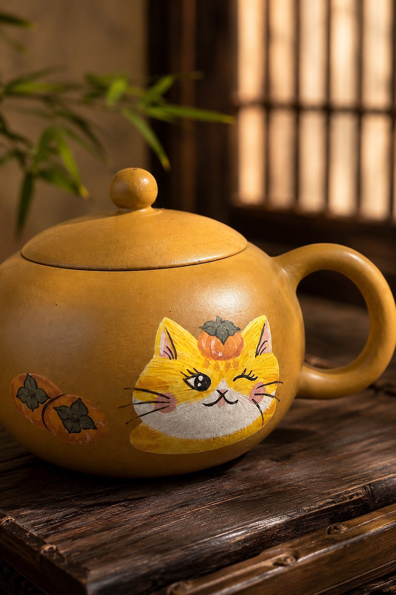 Xishi Yixing Zisha Teapot – Golden Duanni Clay, 90ml