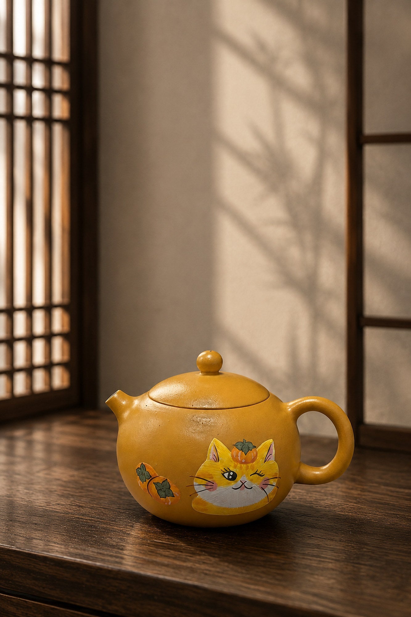 Xishi Yixing Zisha Teapot – Golden Duanni Clay, 90ml