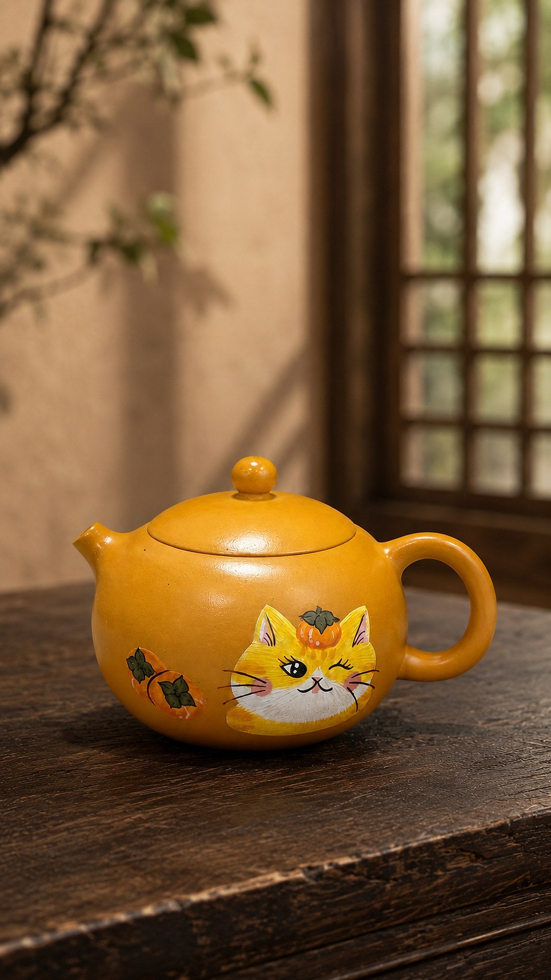 Xishi Yixing Zisha Teapot – Golden Duanni Clay, 90ml