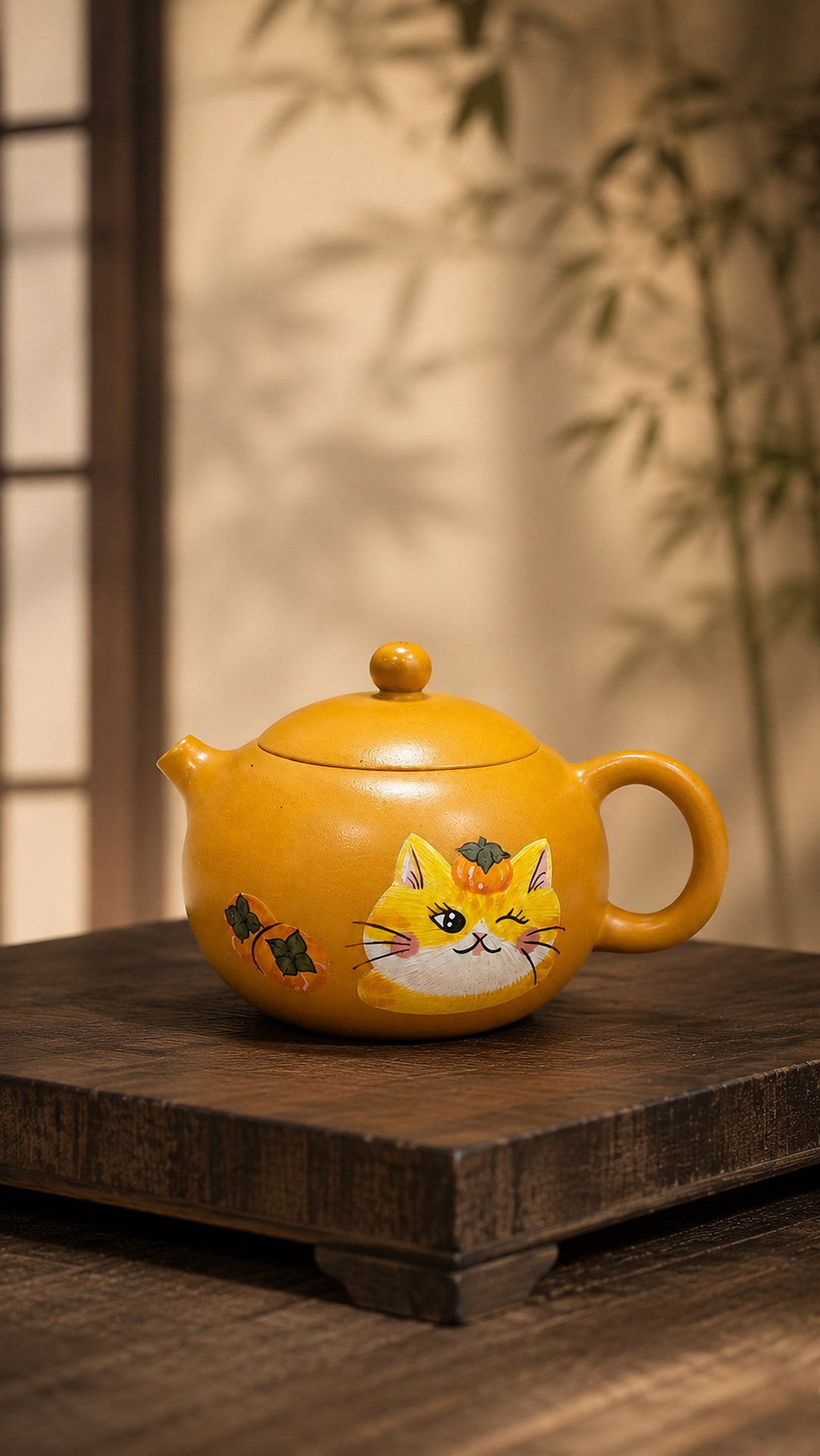 Xishi Yixing Zisha Teapot – Golden Duanni Clay, 90ml