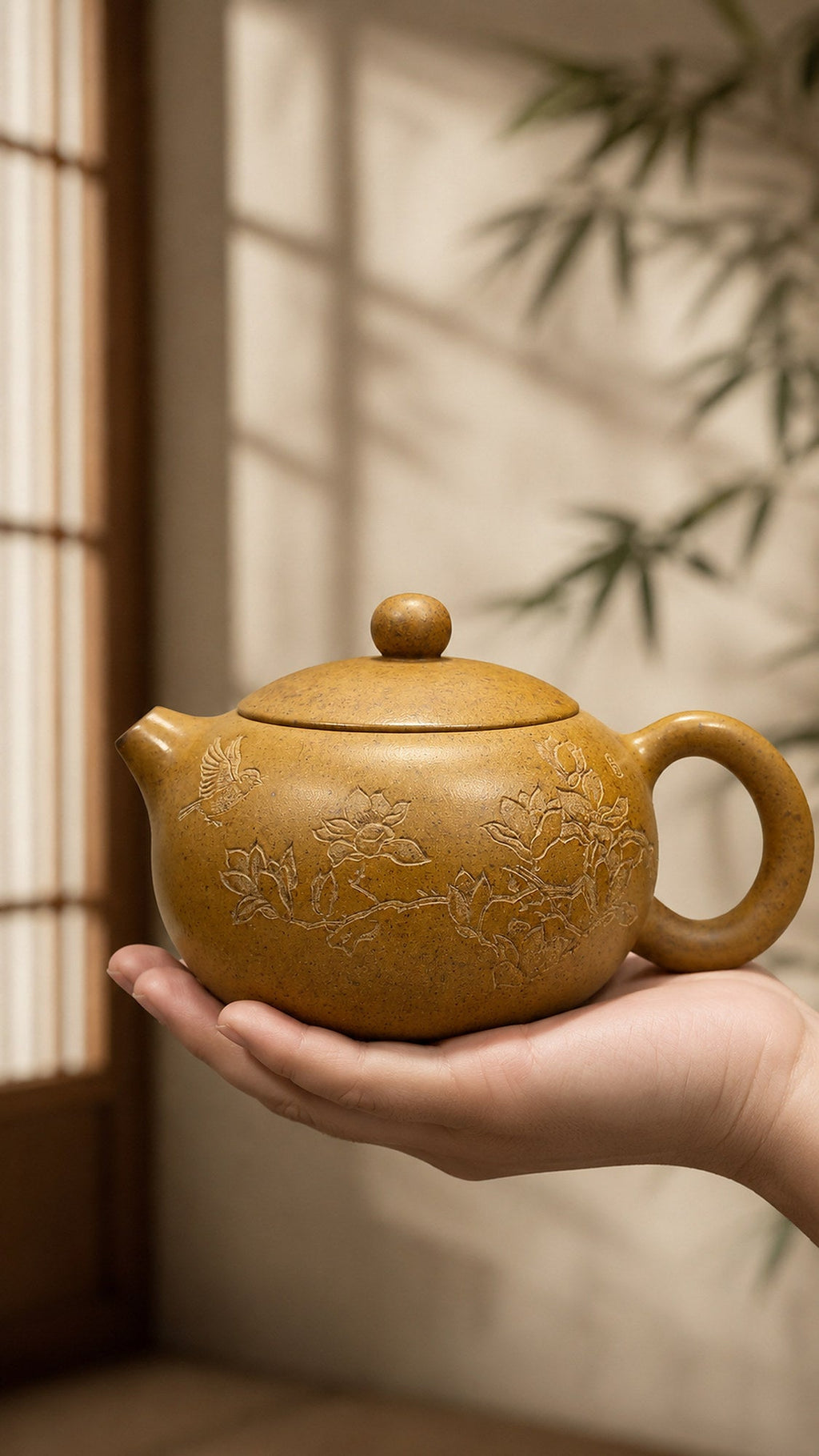Xishi Yixing Zisha Teapot – Golden Duanni Clay, 230ml