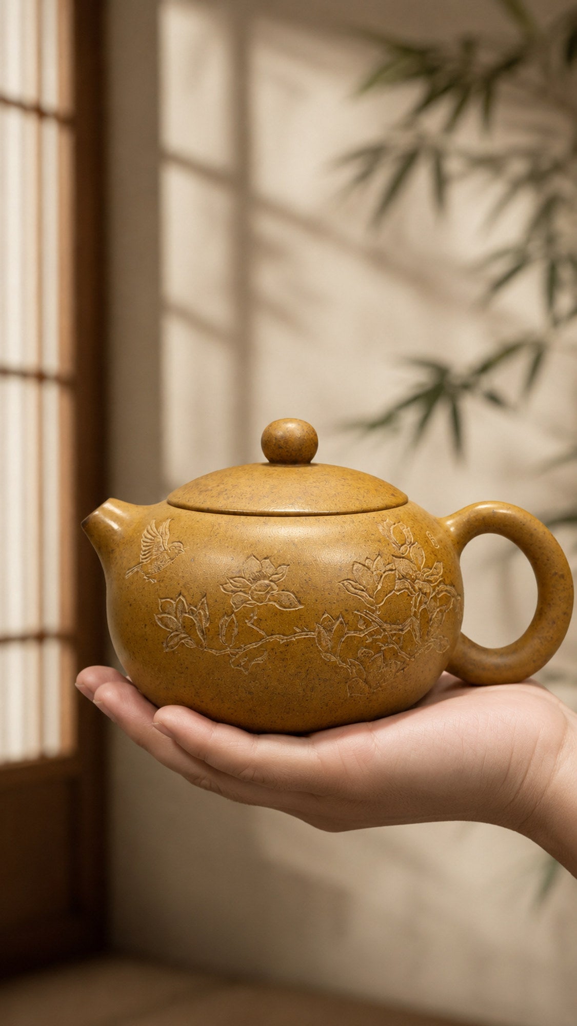Xishi Yixing Zisha Teapot – Golden Duanni Clay, 230ml