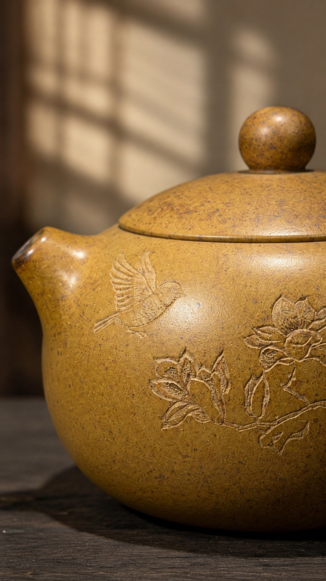 Xishi Yixing Zisha Teapot – Golden Duanni Clay, 230ml
