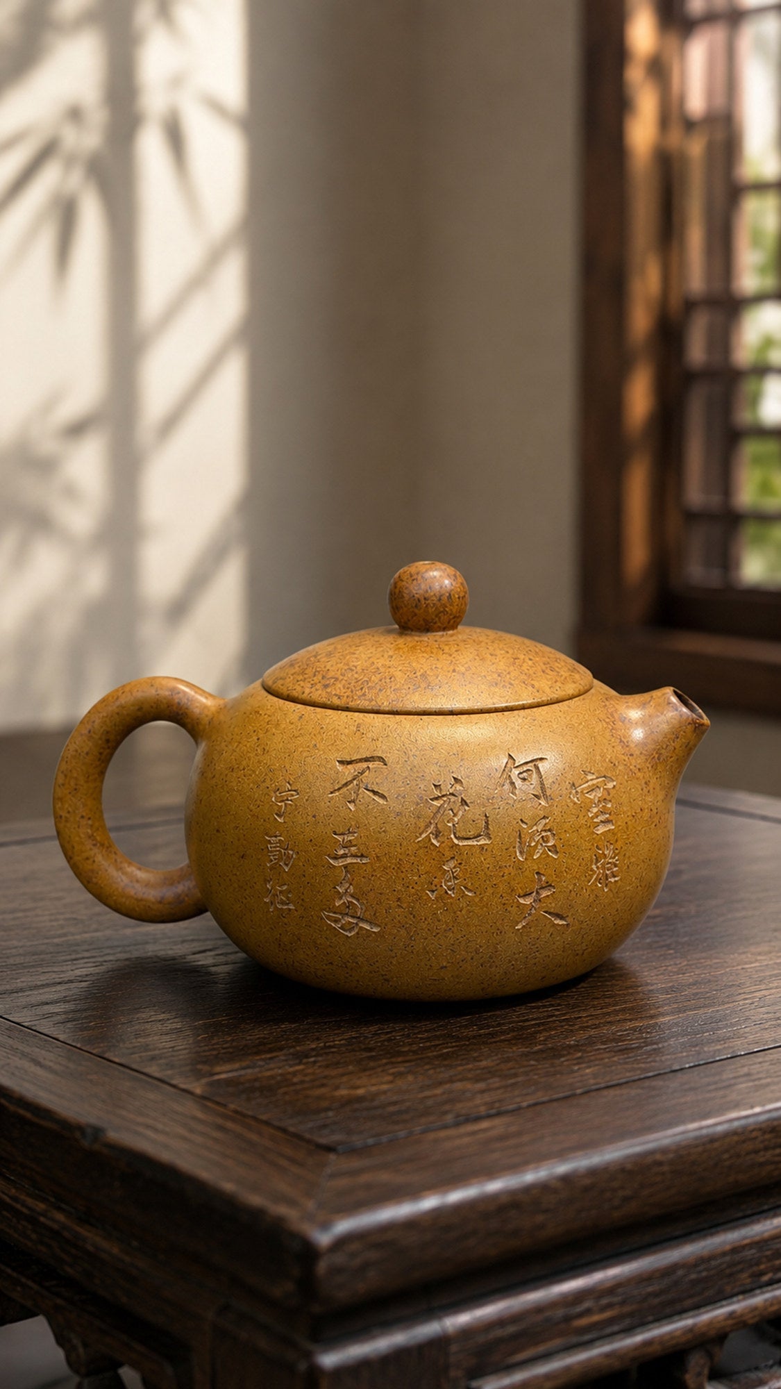 Xishi Yixing Zisha Teapot – Golden Duanni Clay, 230ml
