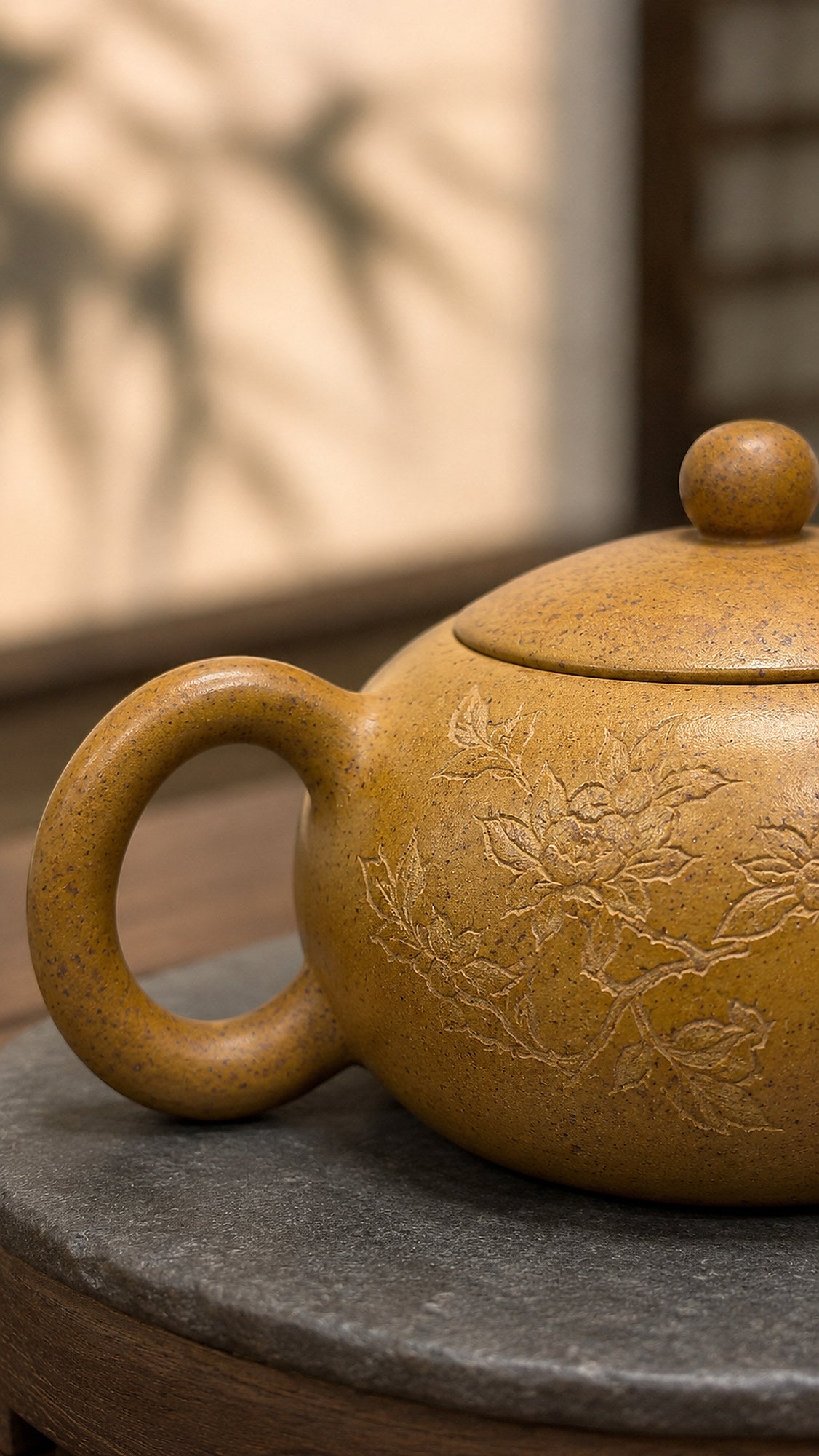 Xishi Yixing Zisha Teapot – Golden Duanni Clay, 230ml