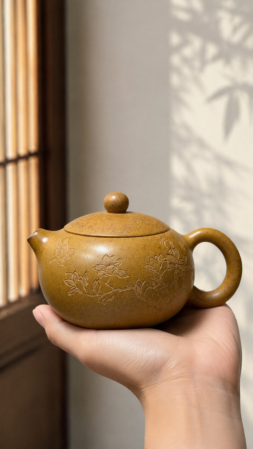 Xishi Yixing Zisha Teapot – Golden Duanni Clay, 230ml
