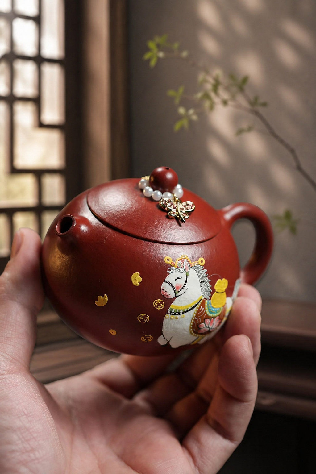 Handmade Xishi Yixing Zisha Teapot – Zhuni Clay, 180ml
