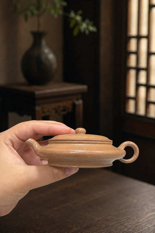Chao Xu Bian Yixing Zisha Teapot – Golden Duanni Clay, 60ml