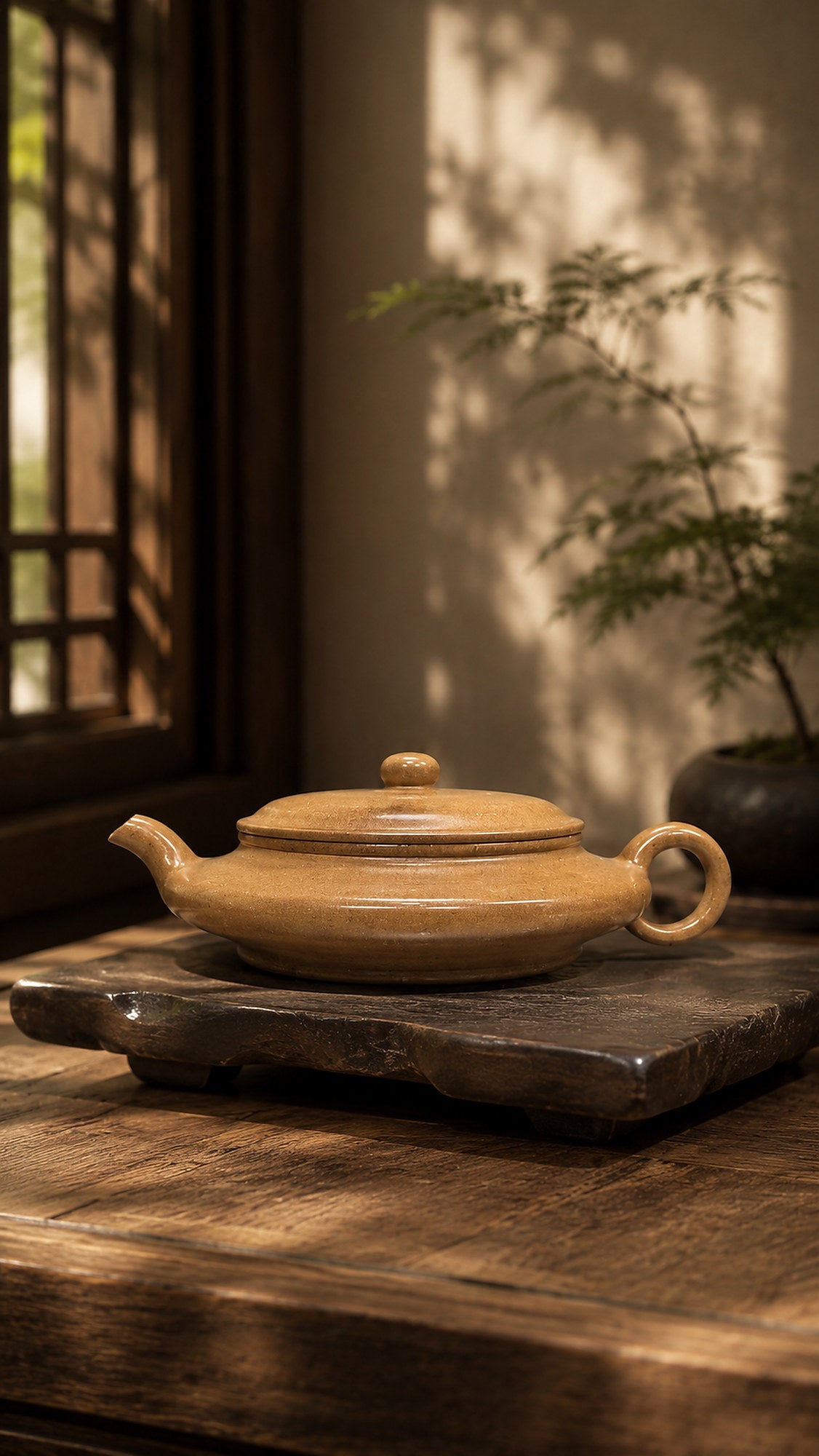 Chao Xu Bian Yixing Zisha Teapot – Golden Duanni Clay, 60ml