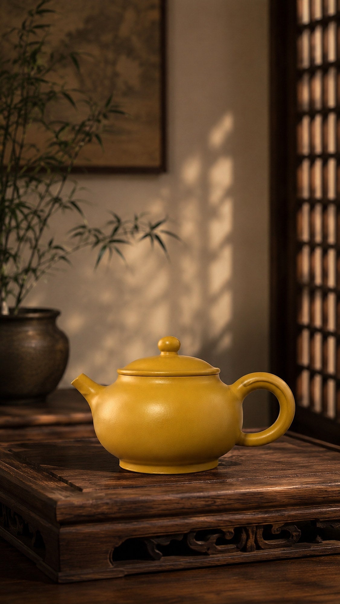 Yuan Bao Yixing Zisha Teapot – Golden Zhuni Clay, 150ml