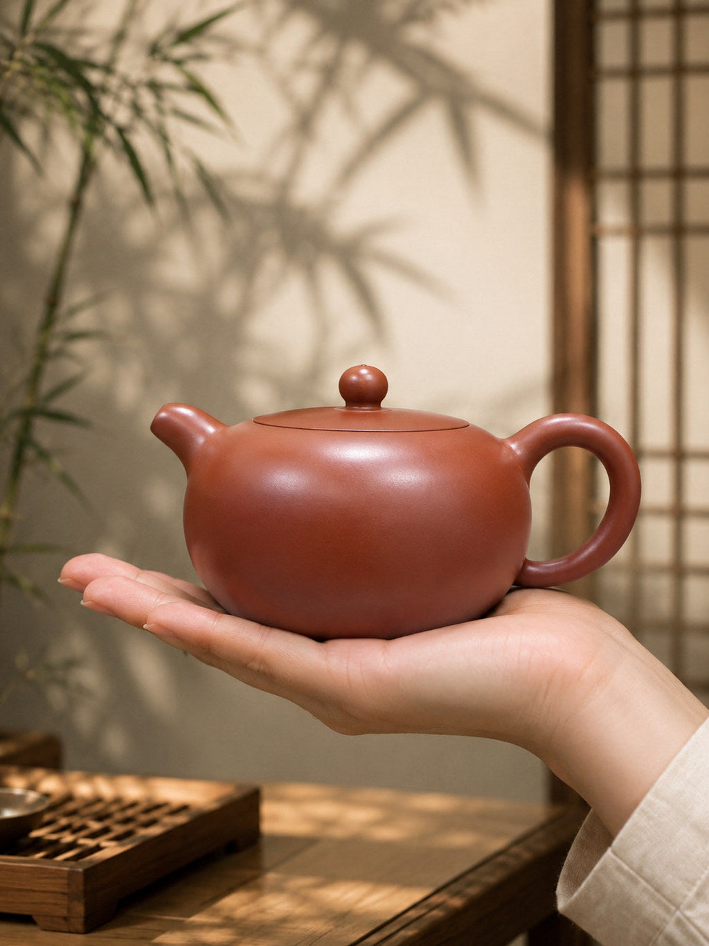 Handmade Yuan Zhu Yixing Zisha Teapot – Dahongpao Clay, 180ml