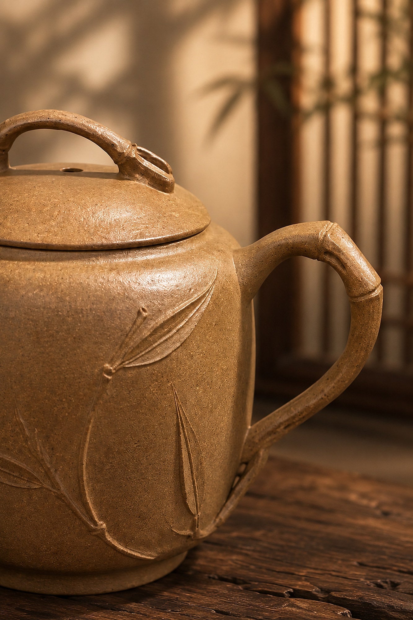 Yuan Zhu Yixing Zisha Teapot – Golden Duanni Clay, 80ml